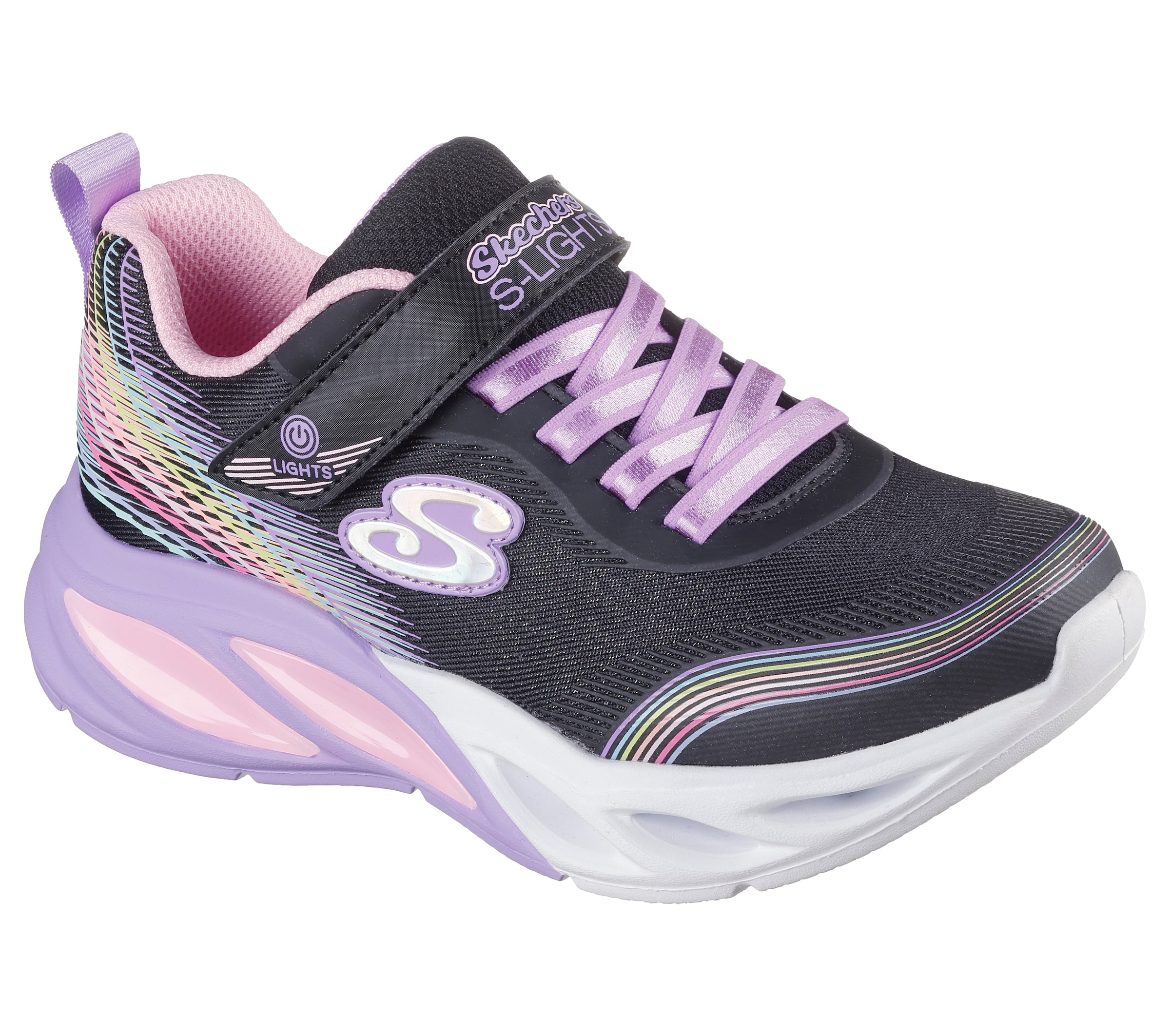 Skechers Sneaker »COSMIC GLOW LIGHTS«  Sportschuh mit Klett, Größenschablone zum Download