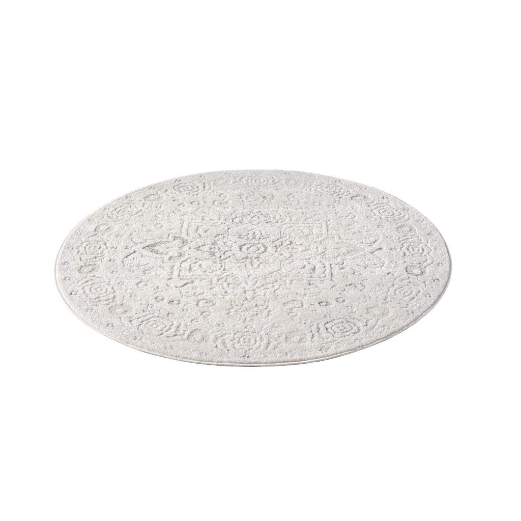 Carpet City Teppich »LOUNGE 0638«, rund, 15 mm Höhe, Kurzflor-Teppich Modern, Hoch-Tief-Struktur, Wohnzimmer, Schlafzimmer