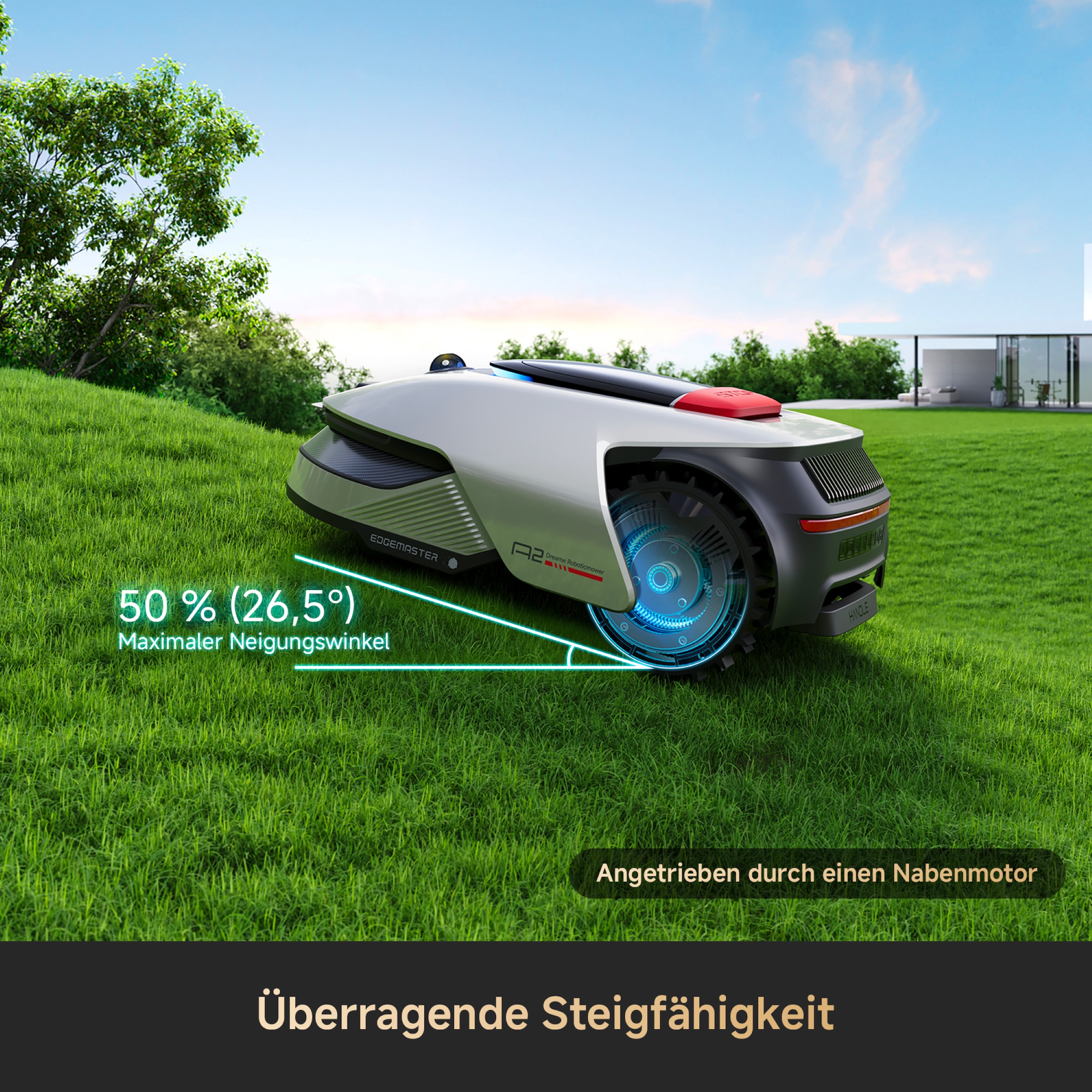 Dreame Rasenmähroboter »Roboticmower A2«, KI-Hindernisvermeidung, präzise Kantenpflege & duales Kartenmanagement