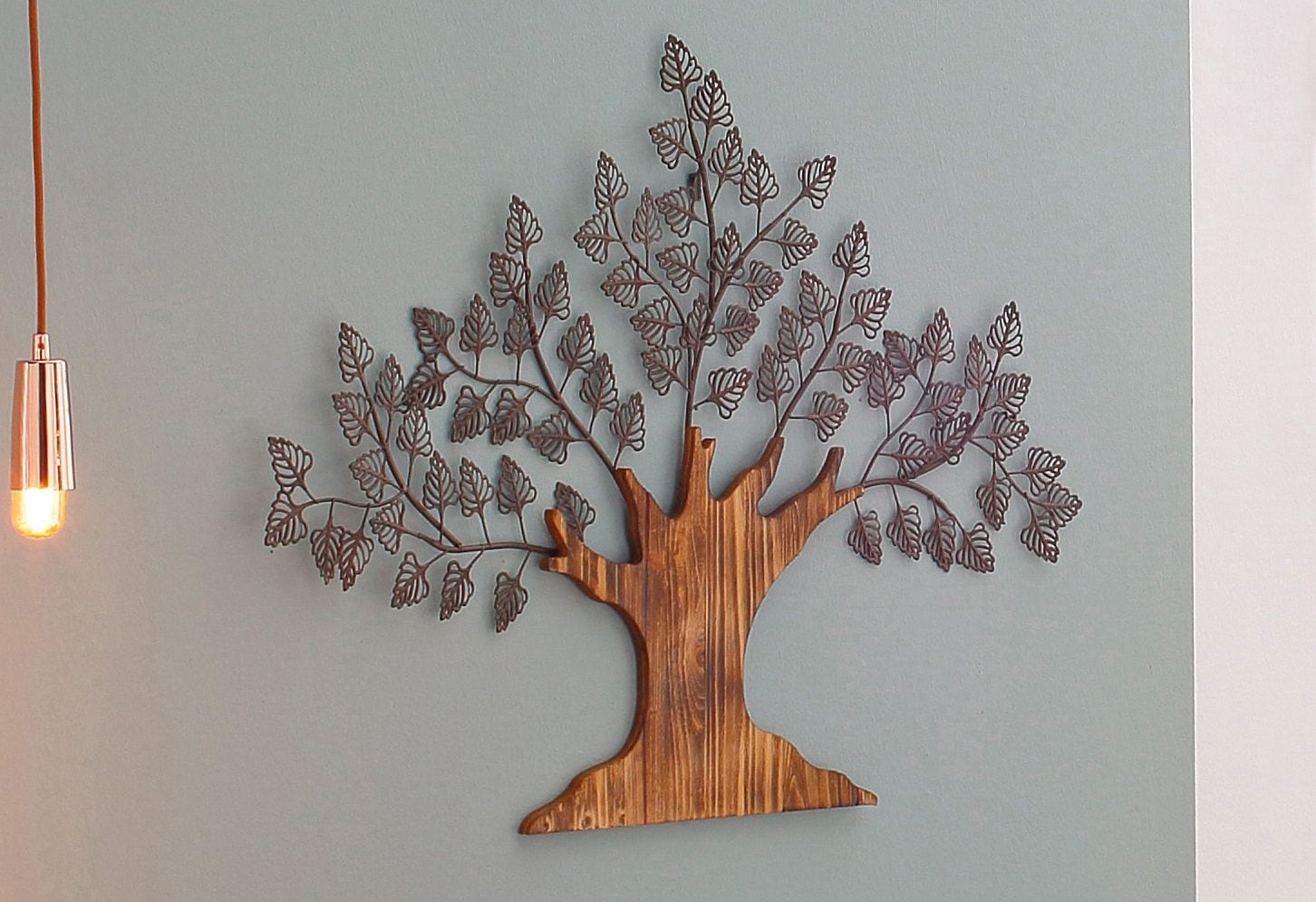 BAUR MORE LIVING Holz und Metall Wanddekoobjekt Materialmix AND HOFMANN »Baum«, | aus kaufen