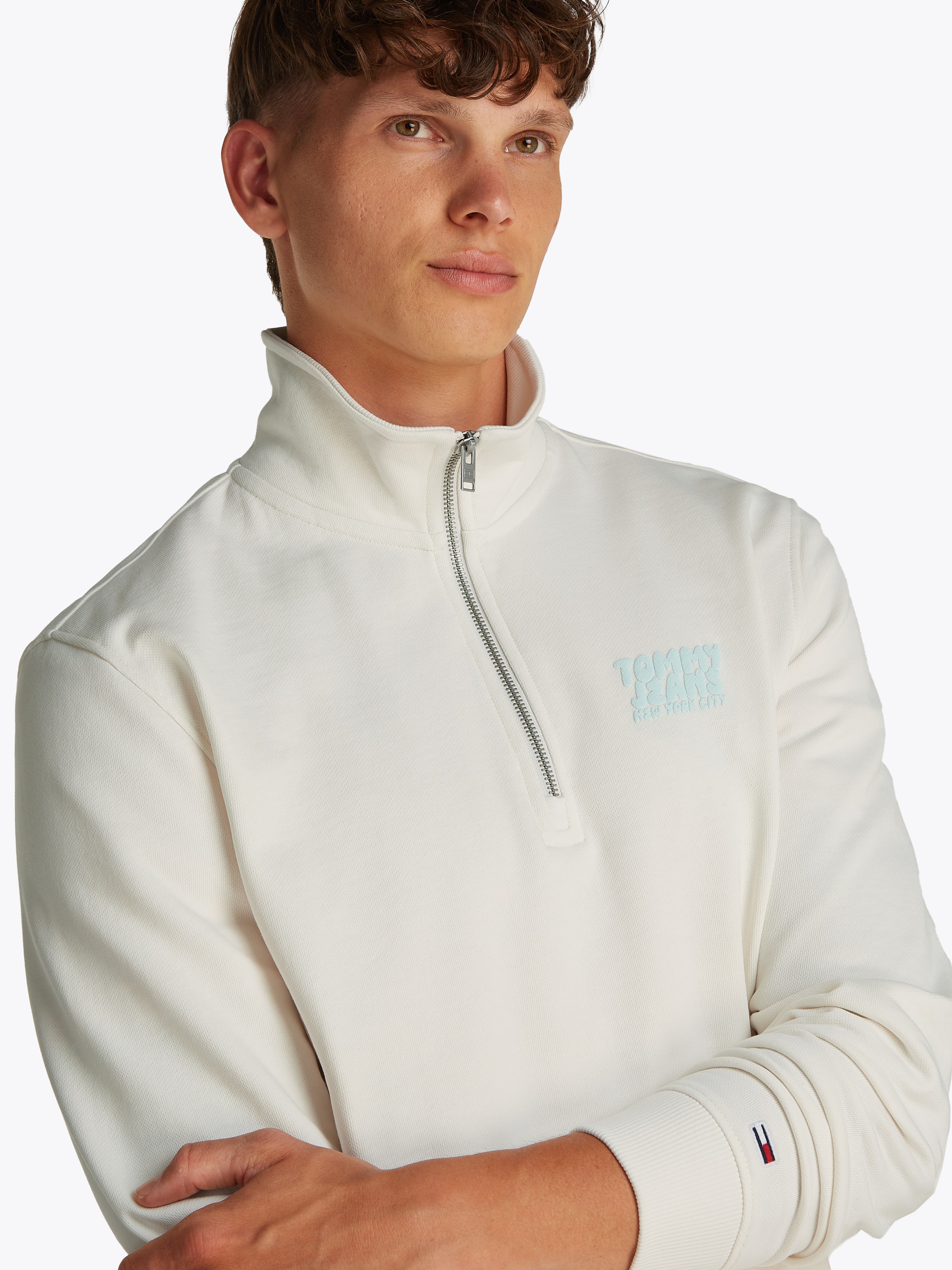 Tommy Jeans Sweatshirt "TJM REG BUBBLE QRTR ZIP FRNT/BCK", mit großem Rücke günstig online kaufen