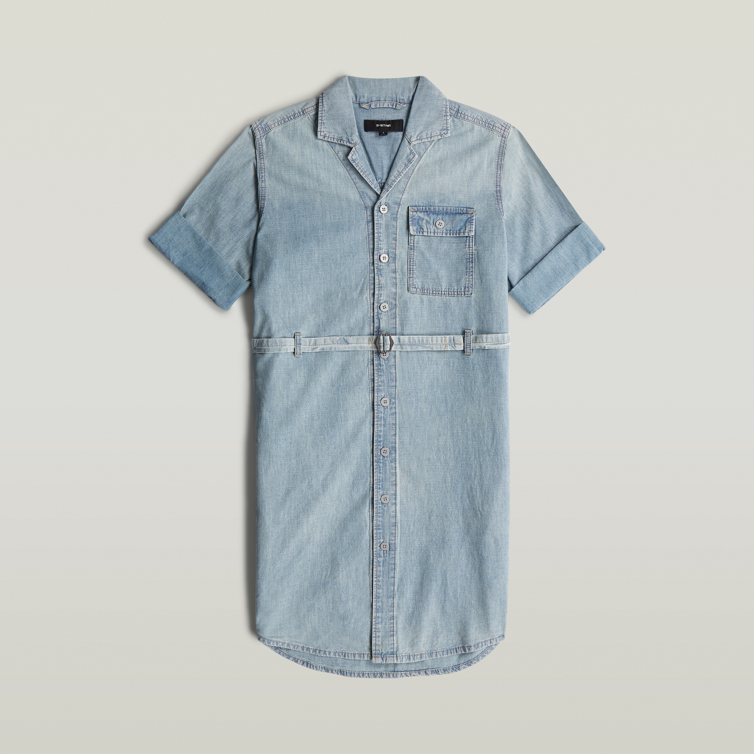 G-STAR Hemdblusenkleid »Belted Shirt Dress ss wmn« Brusttasche mit Taillengürtel, Regular Fit