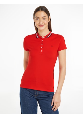 Poloshirt »SLIM GLOBAL STRIPE POLO SS«, Polokragen mit Kontraststreifen, kleine...