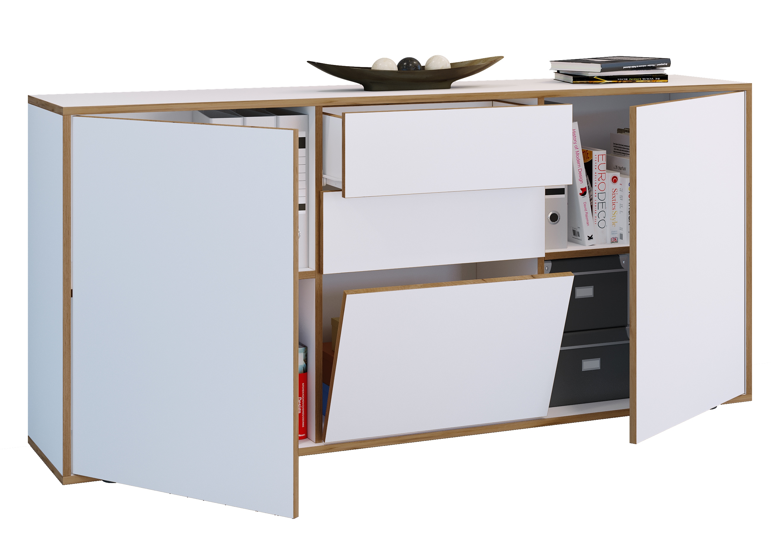 VCM Kommode "Holz Kommode Sideboard Salia Breite 160 Schublade" 1 Stk. tlg.