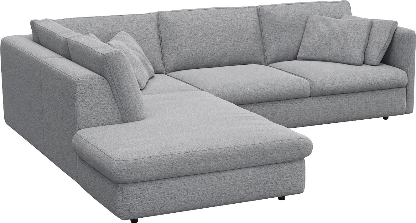 FLEXLUX Ecksofa »Lovane, elegant und zeitlos, bequem, L-Form«, Weich & anschmiegsam, große Sitztiefe auf Kaltschaum, Dekokissen inkl.