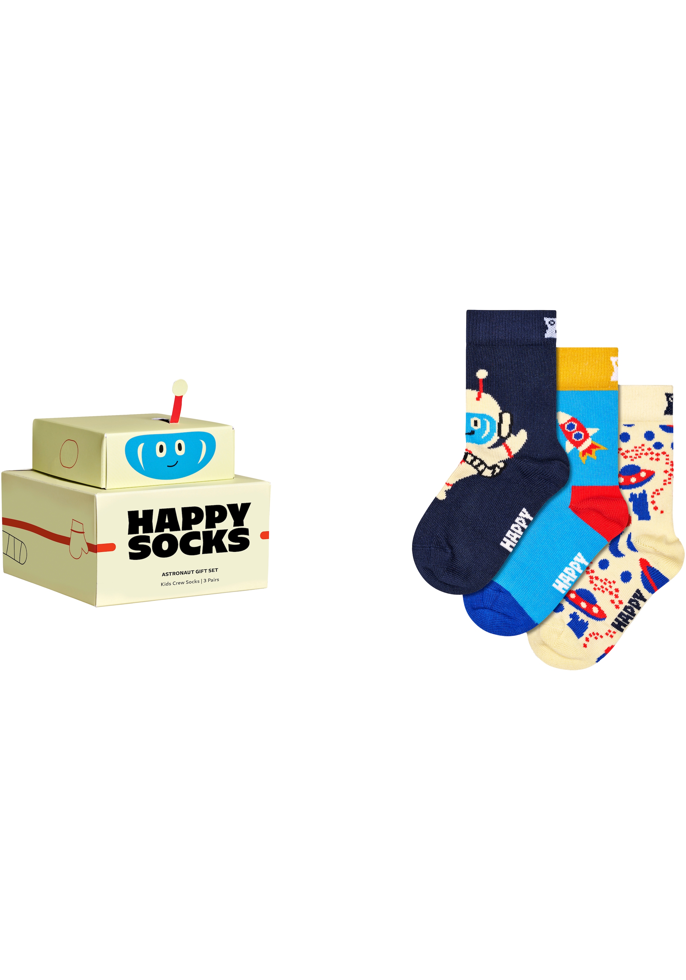 Happy Socks  Happy Socks Langsocken, (3er Pack), mit verspielten Roboter-Motiven