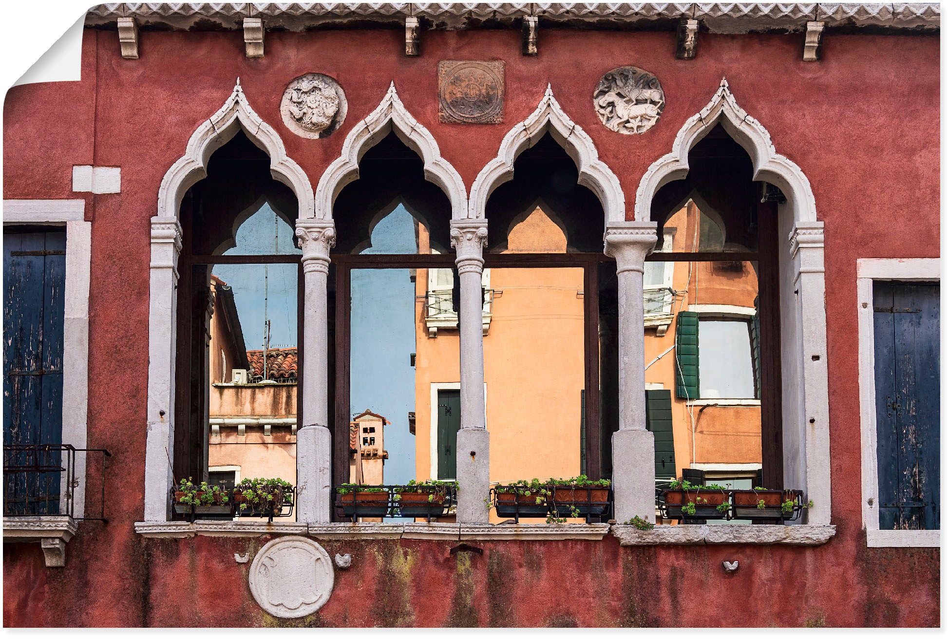 Artland Wandbild "Historische Gebäude Altstadt von Venedig", Fenster & Türe günstig online kaufen