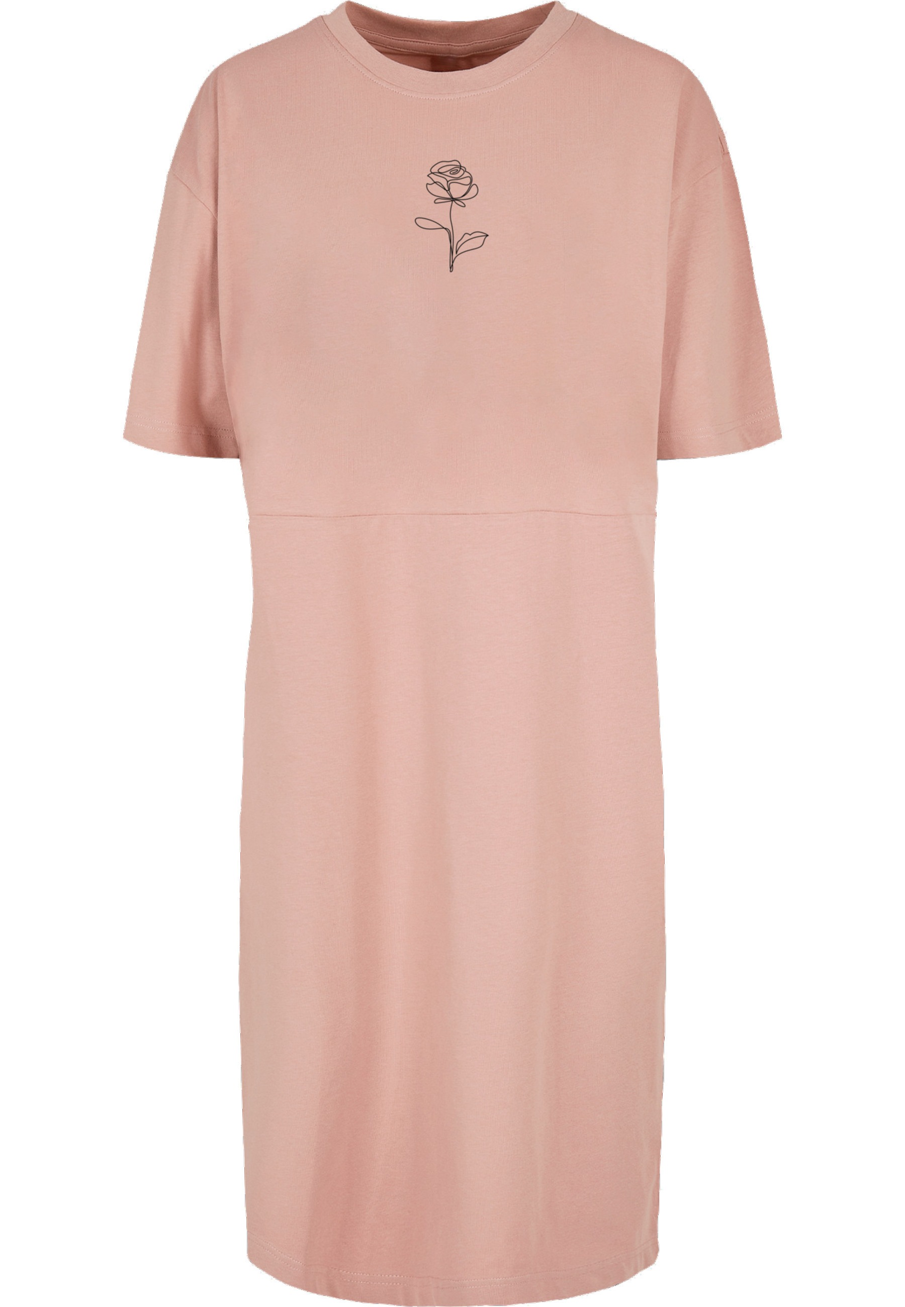 Merchcode Shirtkleid "Merchcode Damen Ladies Rose Oversized Slit Tee Dress" 1 Stk. tlg.