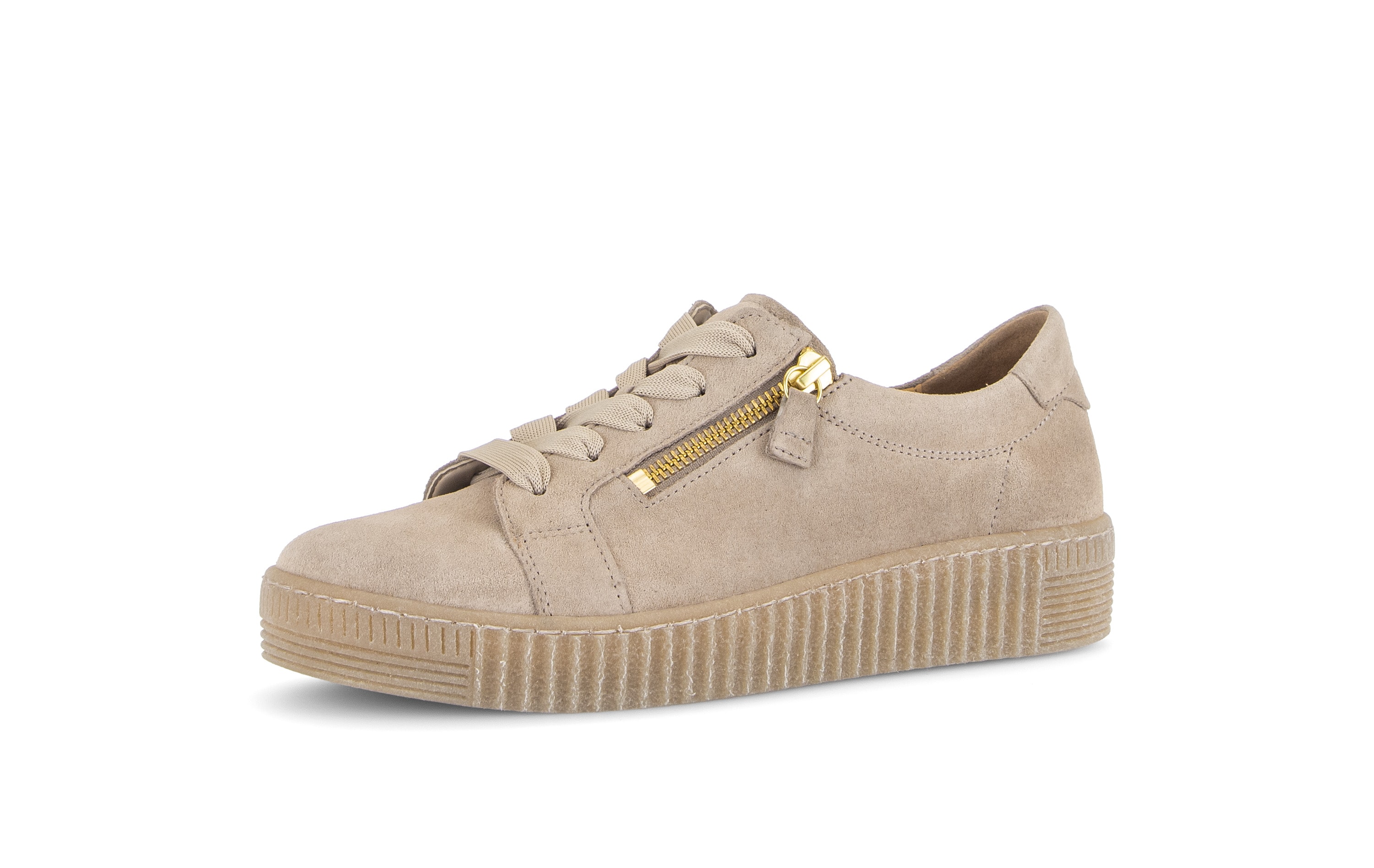 Gabor Plateausneaker Freizeitschuh, Halbschuh, Schnürschuh mit dezentem Fersenbesatz