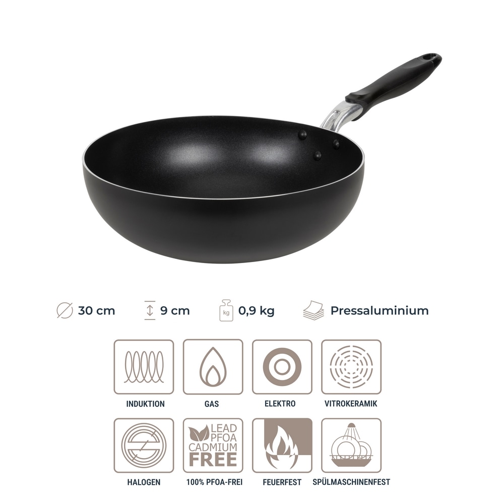 RESTO Kitchenware Wok »Antares, Bratpfanne antihaftbeschichtet und spülmaschinenfest«, Aluminium, (1 tlg.), Induktion, für alle Herdarten geeignet
