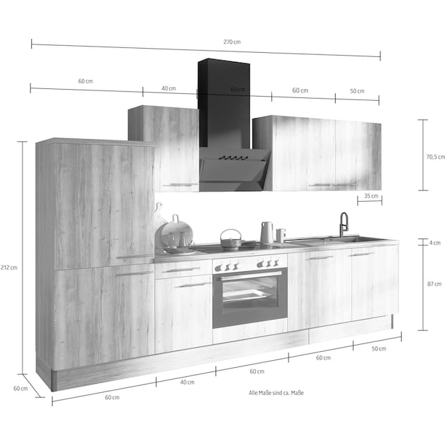 OPTIFIT Küche »Klara«, Breite 270 cm, wahlweise mit E-Geräten kaufen | BAUR