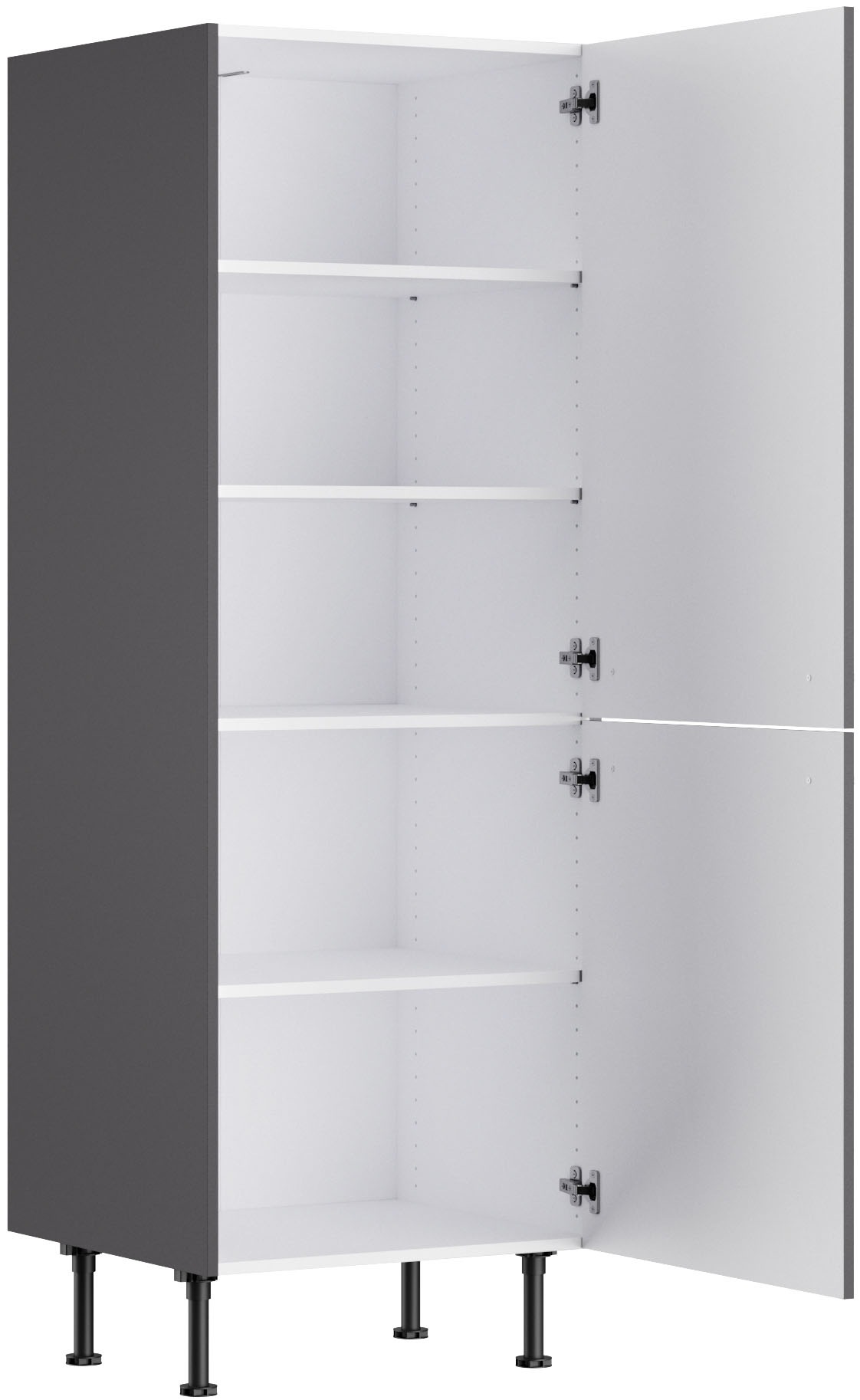 Thumbnail - KOCHSTATION Midischrank "KS-Bern2", Breite 60 cm, Höhe 176,6 cm, 2 Türen verlascht, 3 Einlegeböden