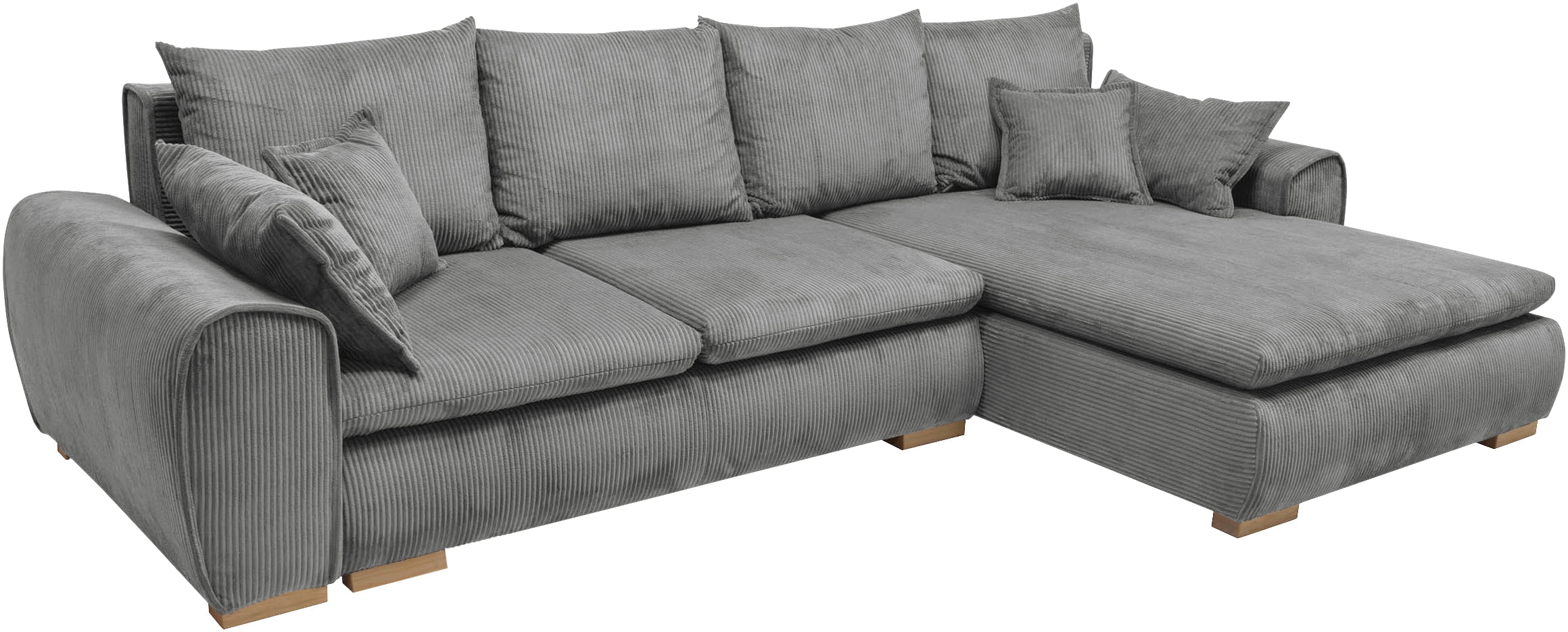 Home affaire Ecksofa »Katja L-Form«, Cord Bezug, inkl. Schlaffunktion und Stauraum