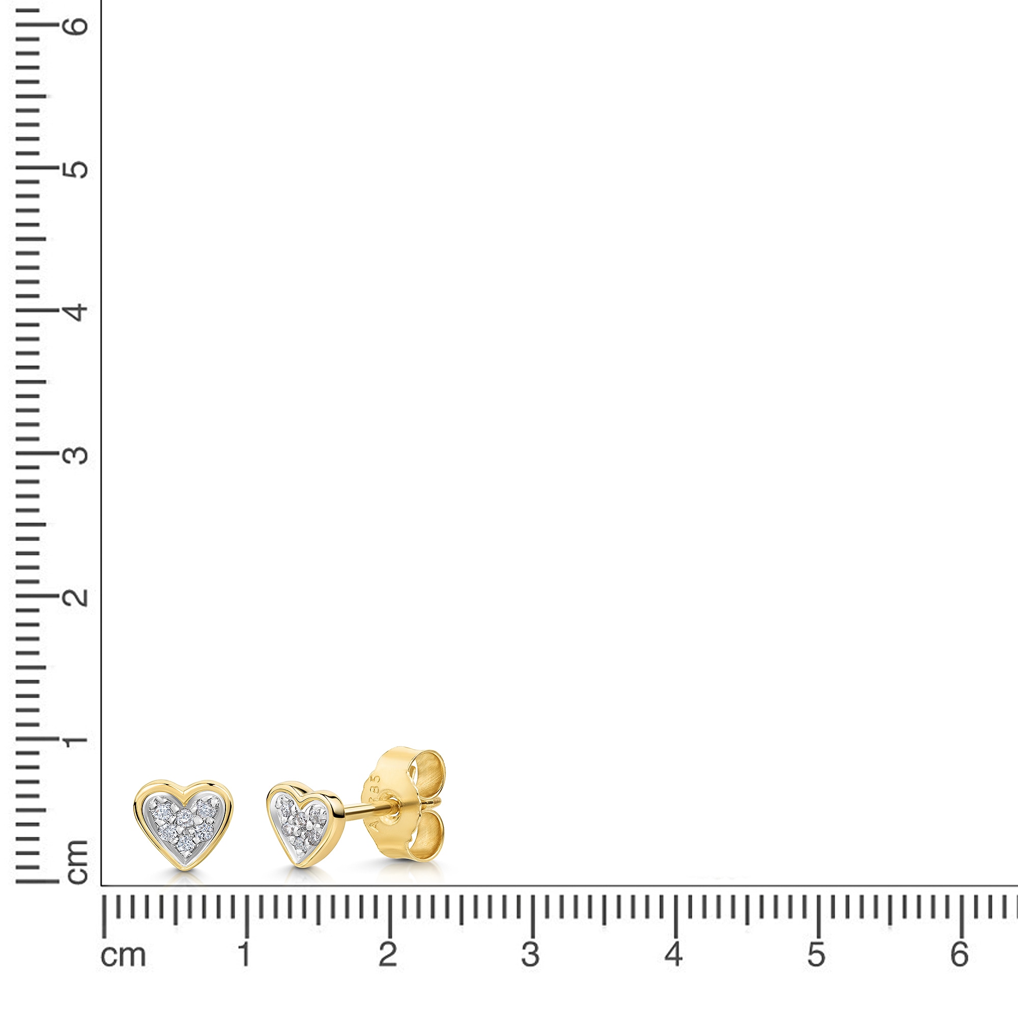 Diamonds by Ellen K. Paar Ohrstecker »585/- Gelbgold bicolor 12 Brill. 0,052ct. Herz«