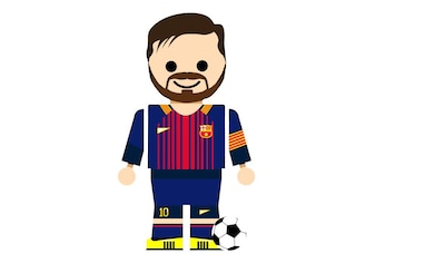Wandtattoo »Spielfigur Fussball Messi«, (1 St.)