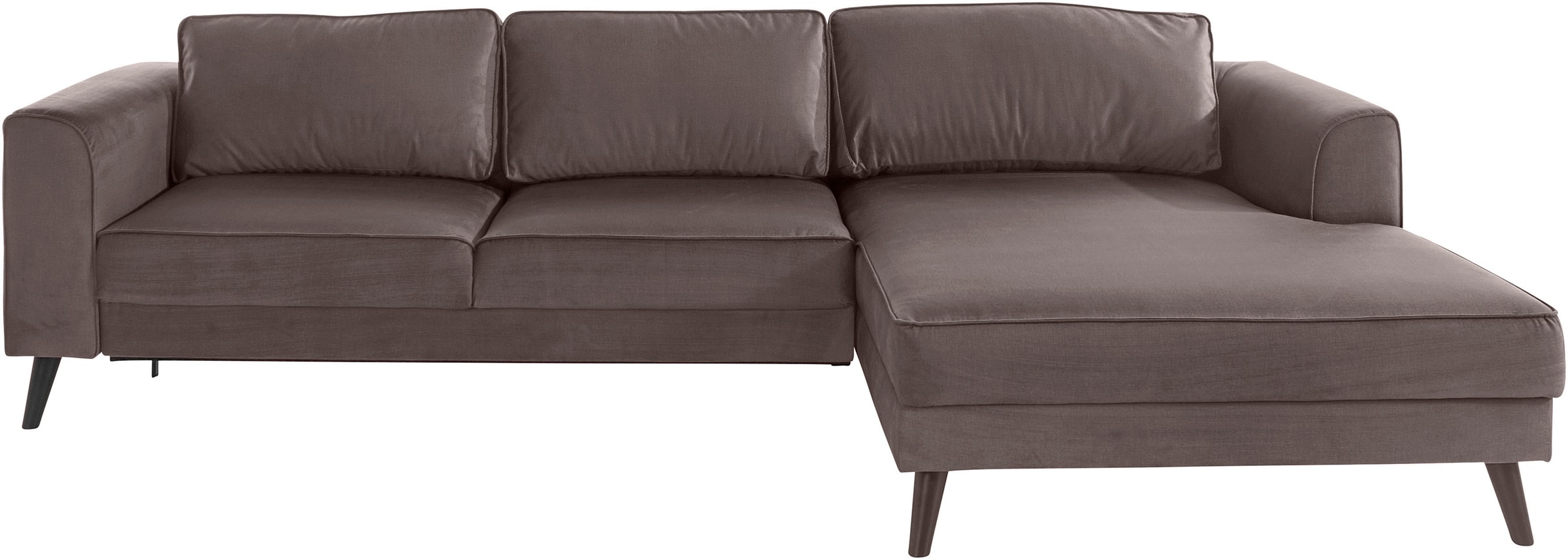 Ecksofa HOME AFFAIRE "Lumber Jack, elegant und bequem, Breite 280, hoher Fuß, L-Form", grau (taupe), B:280cm H:85cm T:167cm, Sofas, Ecksofa, in moderner Optik