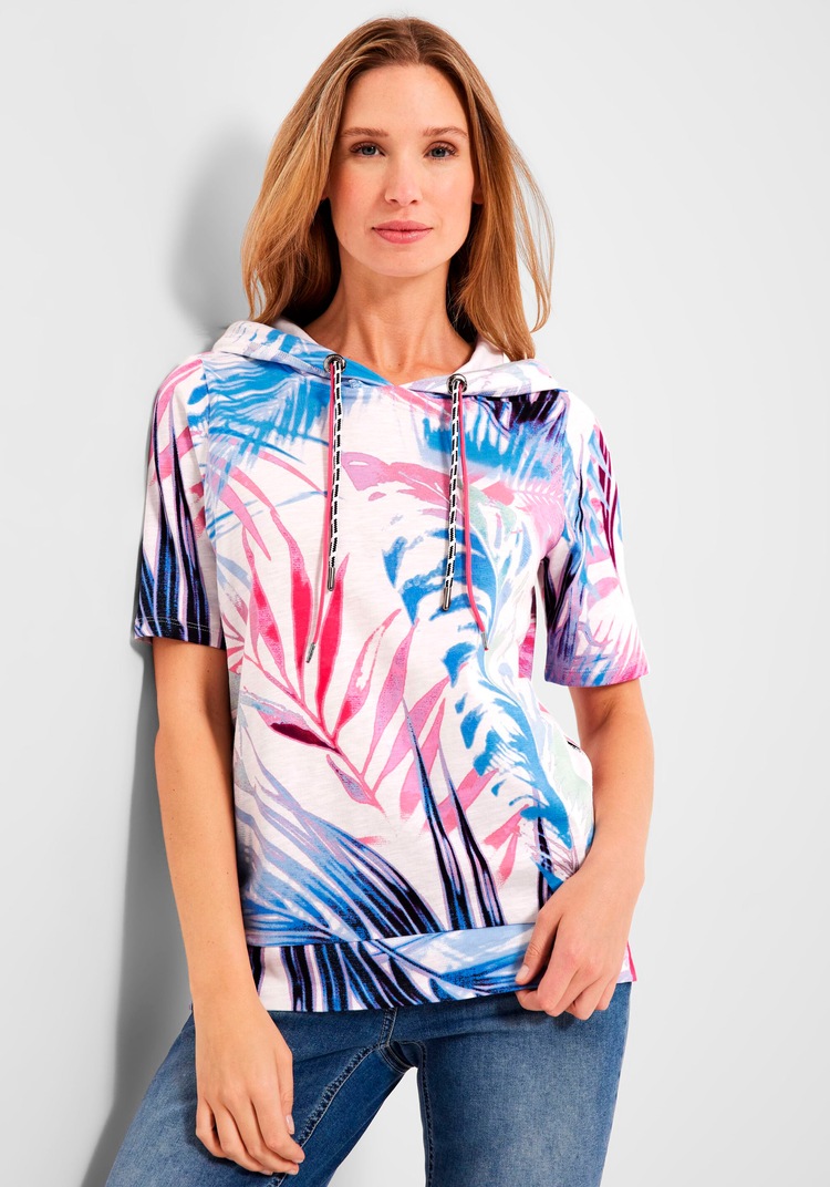 Kapuzenshirt, mit kurzen Ärmeln