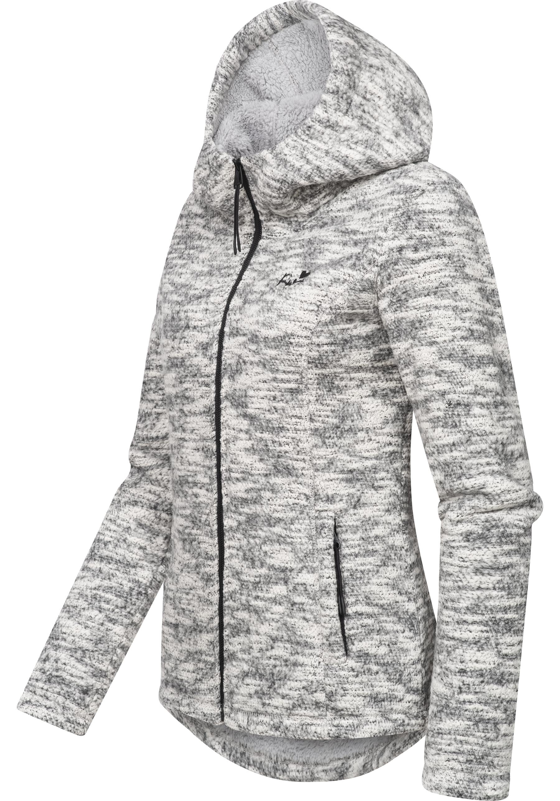 Ragwear Kapuzenstrickjacke »Lyshka Melange«, Kuschelige Kapuzenjacke in Strick-Optik