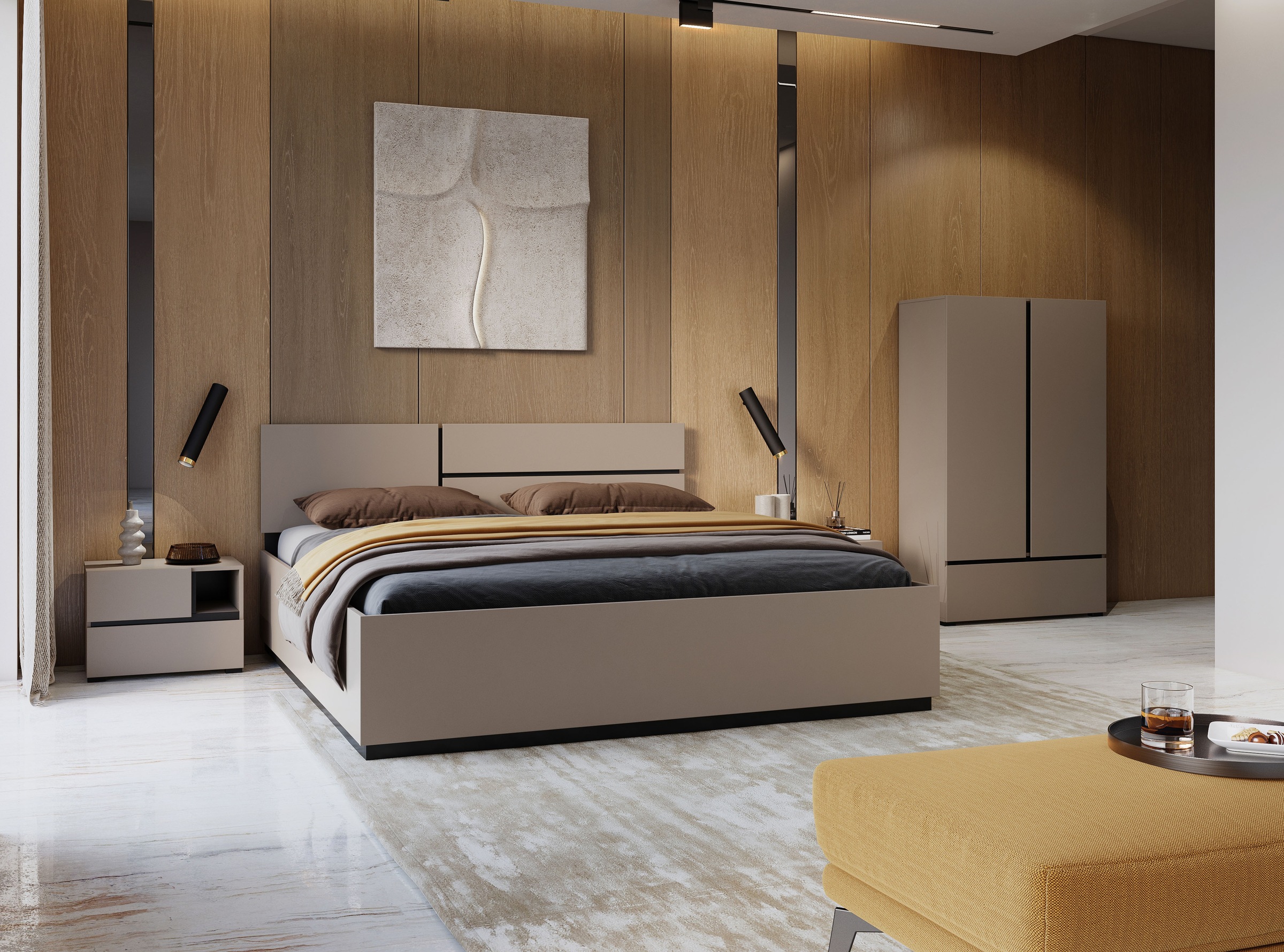 Home affaire Schlafzimmer-Set "Cross, moderne, grifflose Optik, FSC-zertifi günstig online kaufen