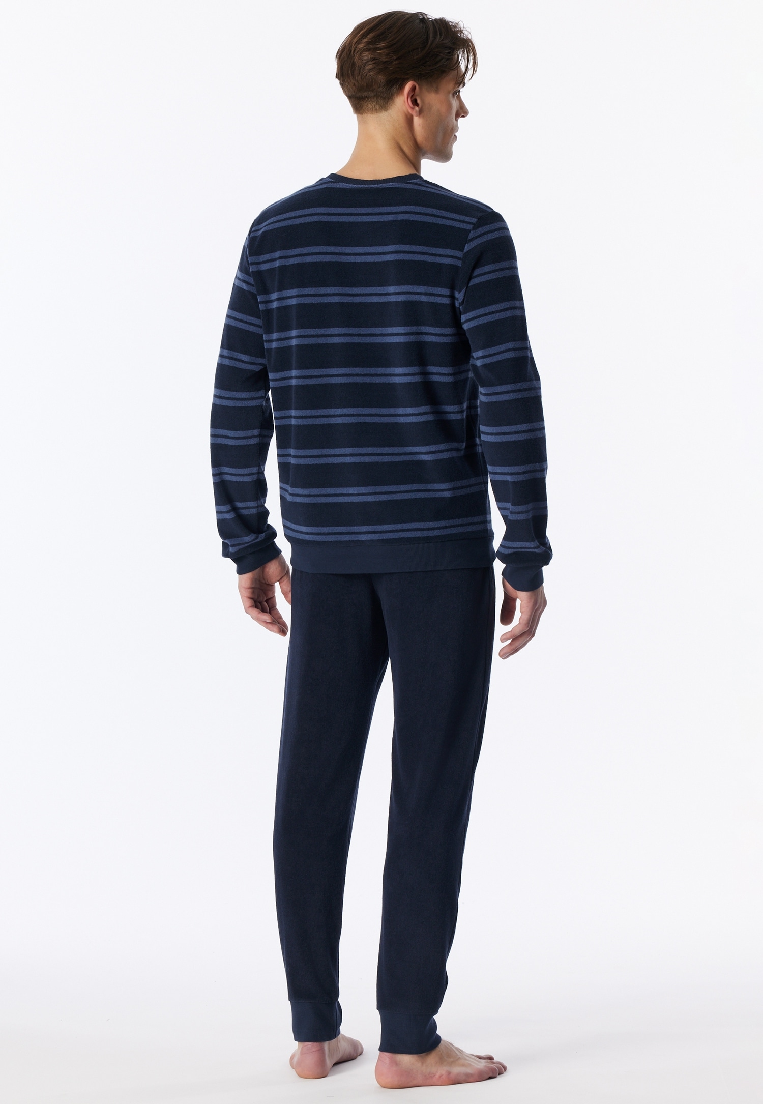 Schiesser Pyjama »Casual Nightwear« 2 mit zweifarbigen Ringeln, mit Bindeband am Bund