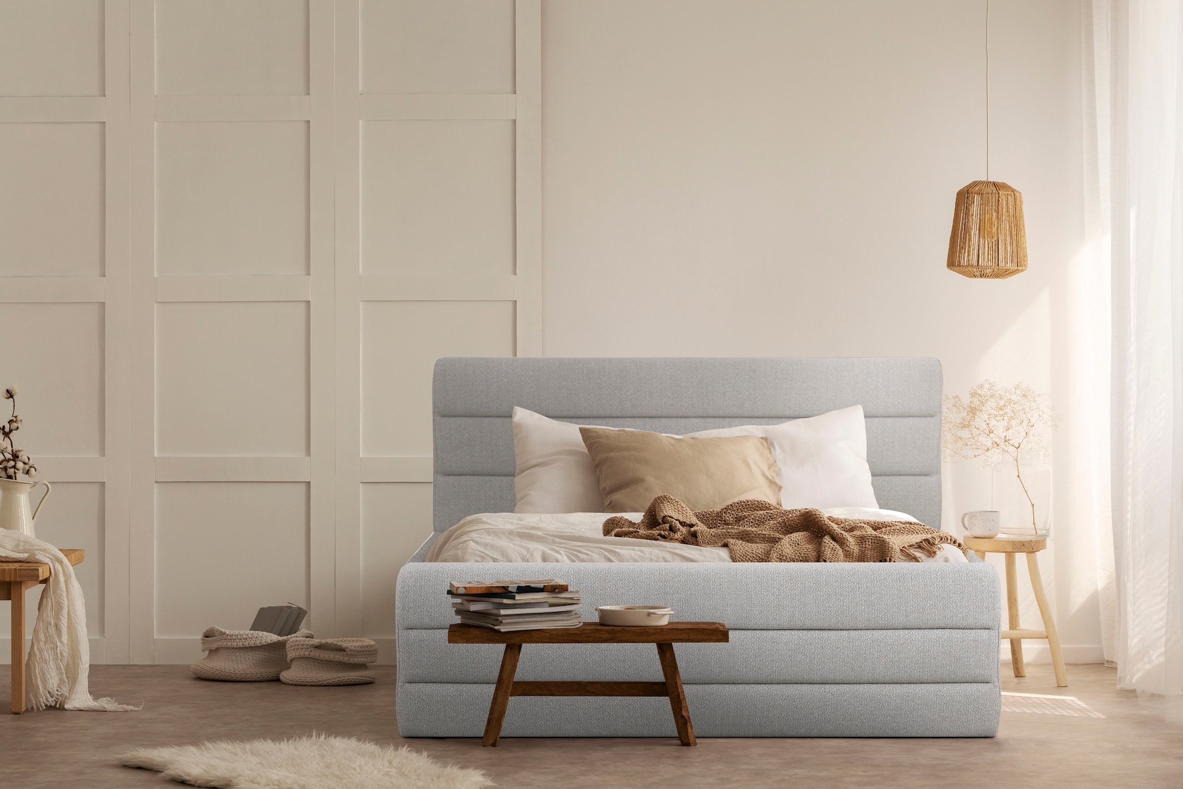 Home affaire Polsterbett "Merrit" Quernaht im Kopf- und Fußteil, in 5 Breit günstig online kaufen