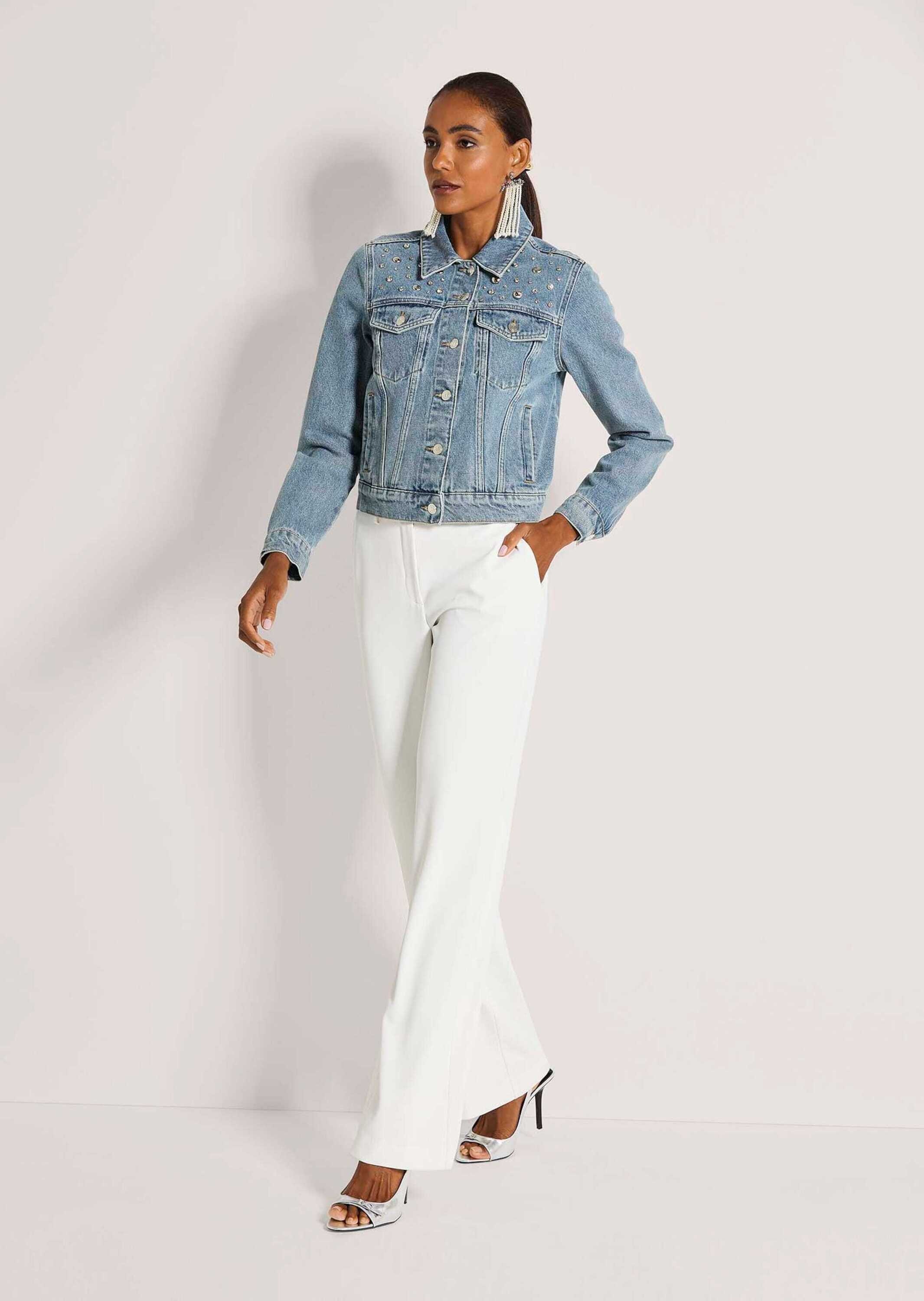 MADELEINE Jeansjacke "Jeansjacke Übergangsjacke mit Nieten" mit Nieten bese günstig online kaufen