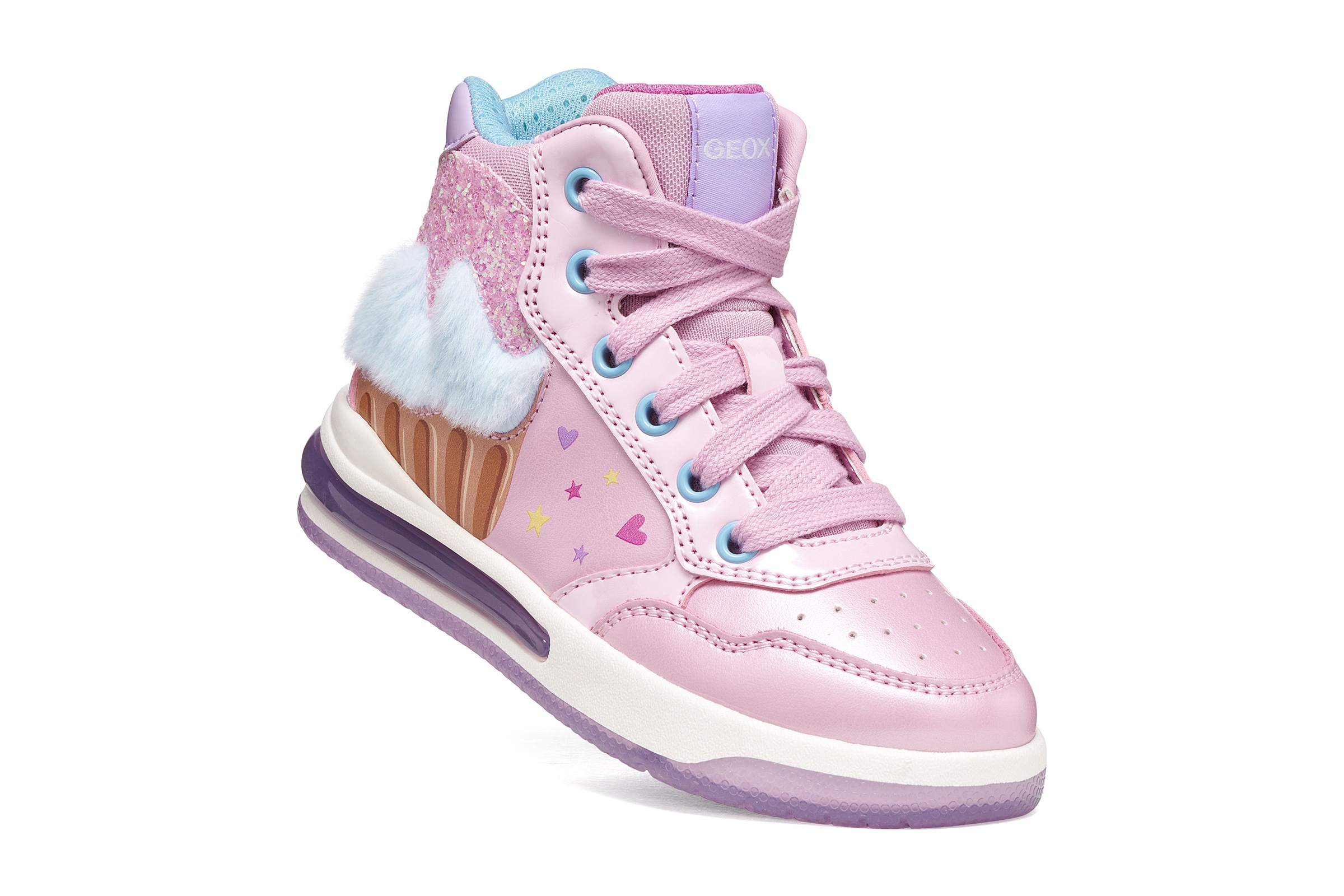 Geox Sneaker »J SKETLITE GIRL - Blinkschuh«  Boots, Glitzerbesatz und Blinkfunktion, Größenschablone zum Download