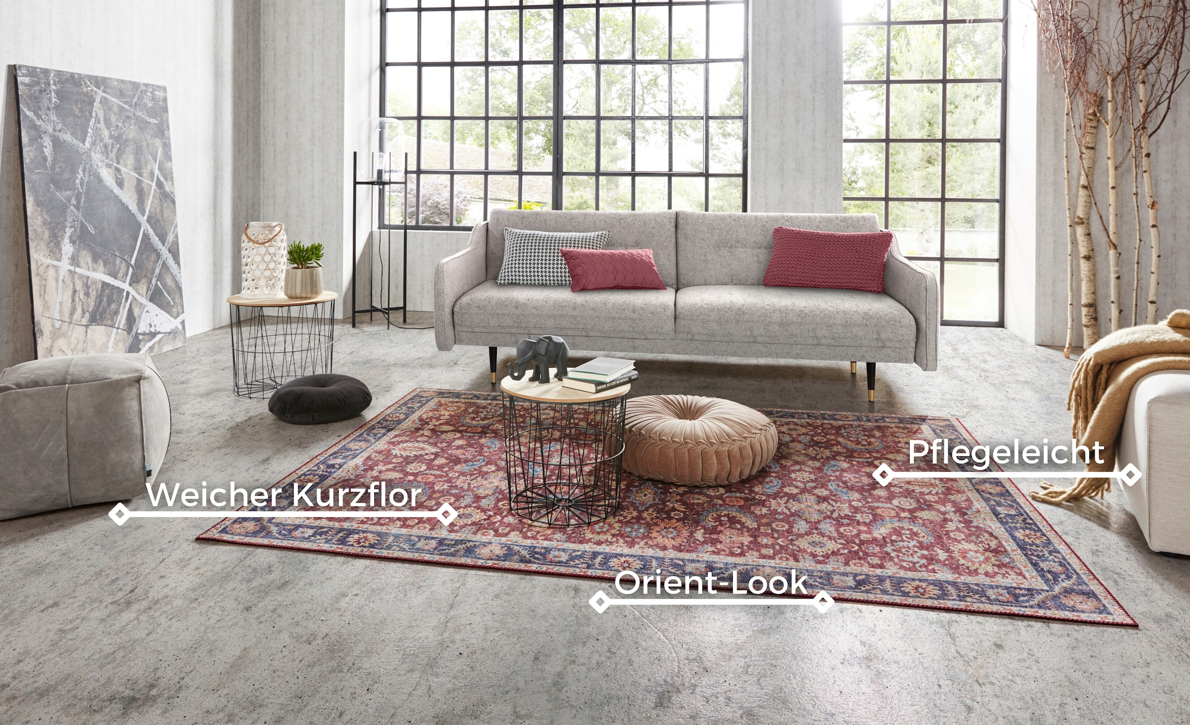 NORTHRUGS Teppich »Vivana«, rechteckig, 5 mm Höhe, Orientalisch, Läufer, Vintage, Wohnzimmer, Schlafzimmer, Esszimmer