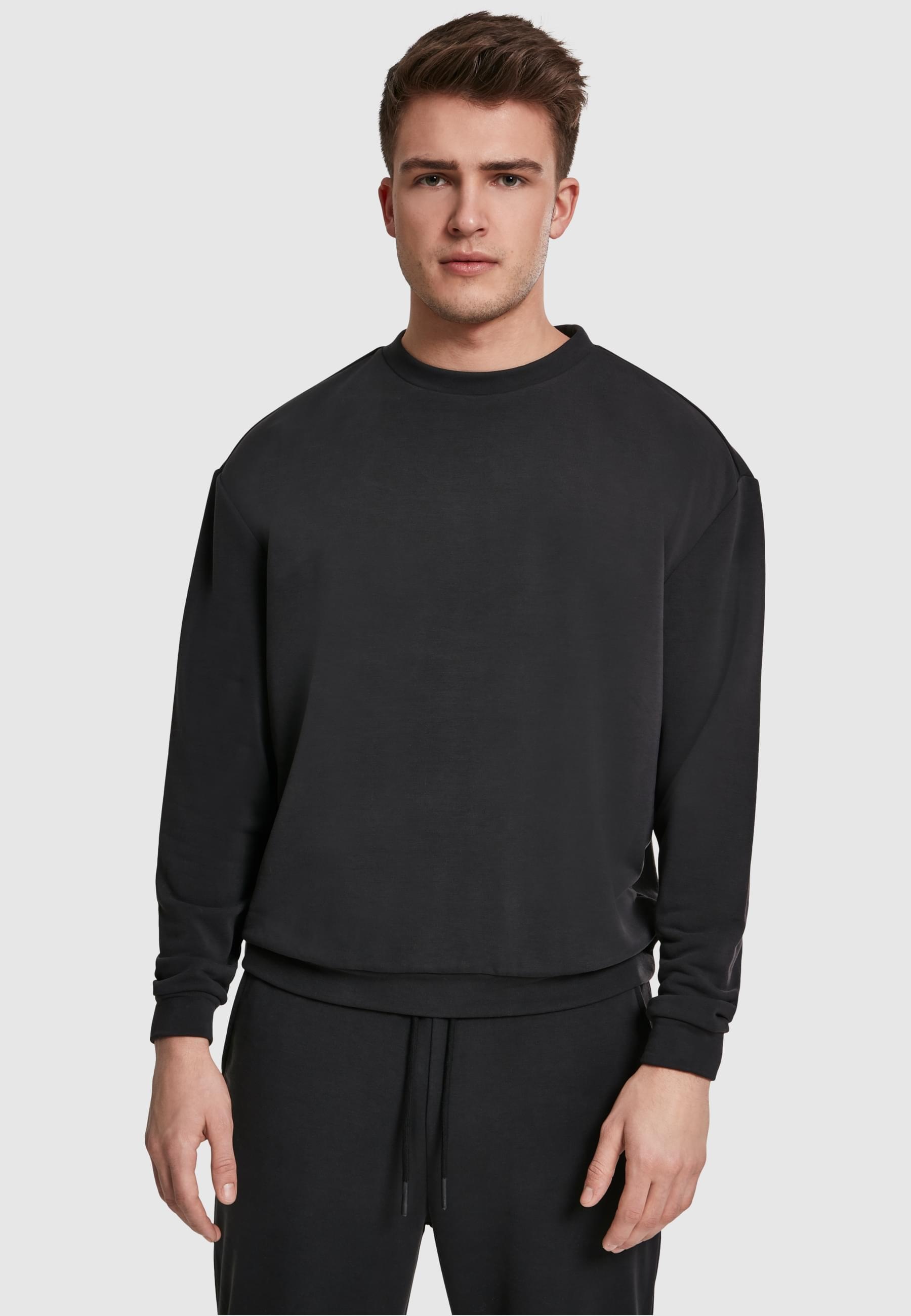 URBAN CLASSICS Rundhalspullover »Urban Classics Herren Modal Terry Crew«, (1 tlg.)