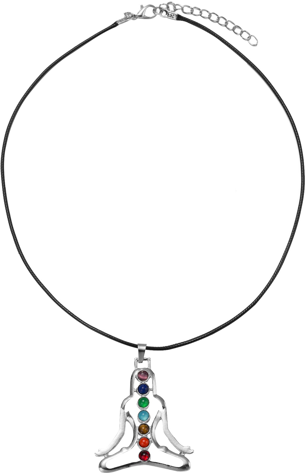 Firetti Kette mit Anhänger »Schmuck Geschenk Messing Halskette Anhänger Edelsteine Chakra«, (Set, 9 tlg., inkl. Chakra-Edelsteinen), Made in Germany - mit Edelsteinen