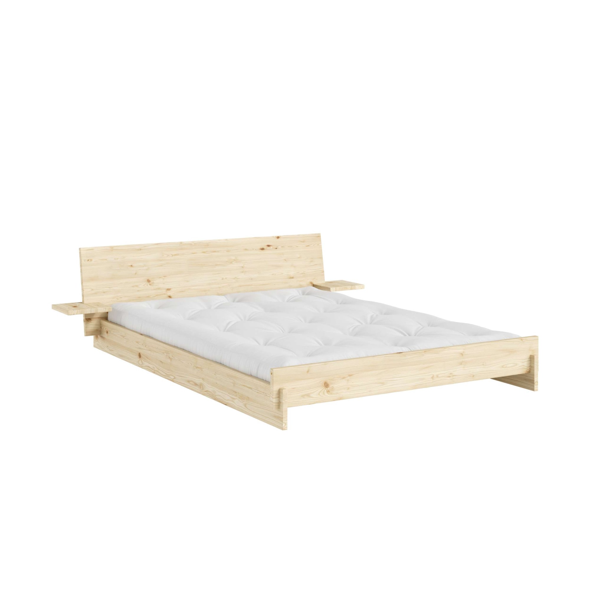Karup Design Bettgestell "Latch Bed mit Kopfteil, FSC-zertifiziertes Massivholz, Made in Europe" mit 2 Ablagen, inklusive Lattenrost, ohne Matratze, massive Qualität