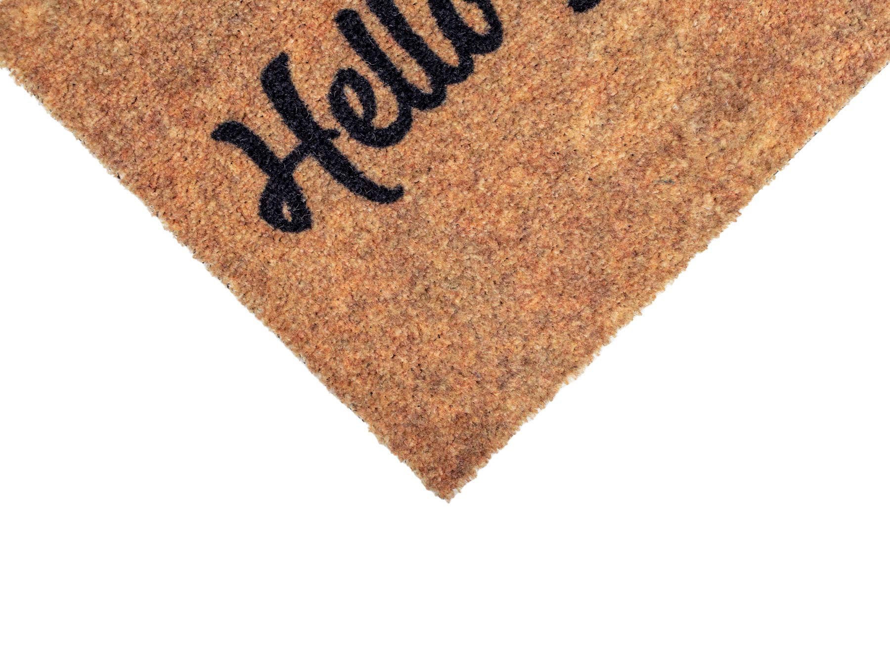 Primaflor-Ideen in Textil Fußmatte »Schmutzfangmatte COUNTRY, Hello«, rechteckig, 7 mm Höhe, Schmutzfangmatte, Kokos-Optik, rutschhemmende Rückseite, waschbar