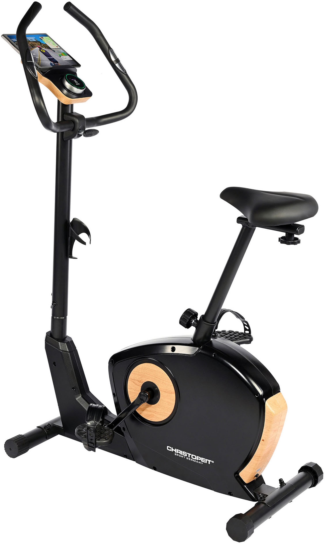 Ergometer "ET 3.1", ohne Unterlegmatte, schwarz, CHRISTOPEIT SPORT, Heimtrainer, 120 kg max. Benutzergewicht, Fahrrad, 32 Widerstandsstufen