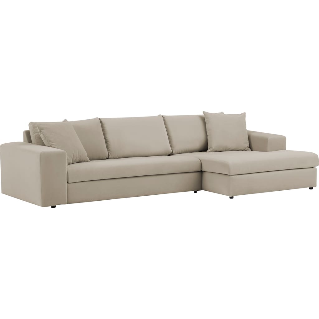 andas Ecksofa »SLEETLAND XXL in Samtvelours oder Vintage-Leder-Optik, L-Form,«