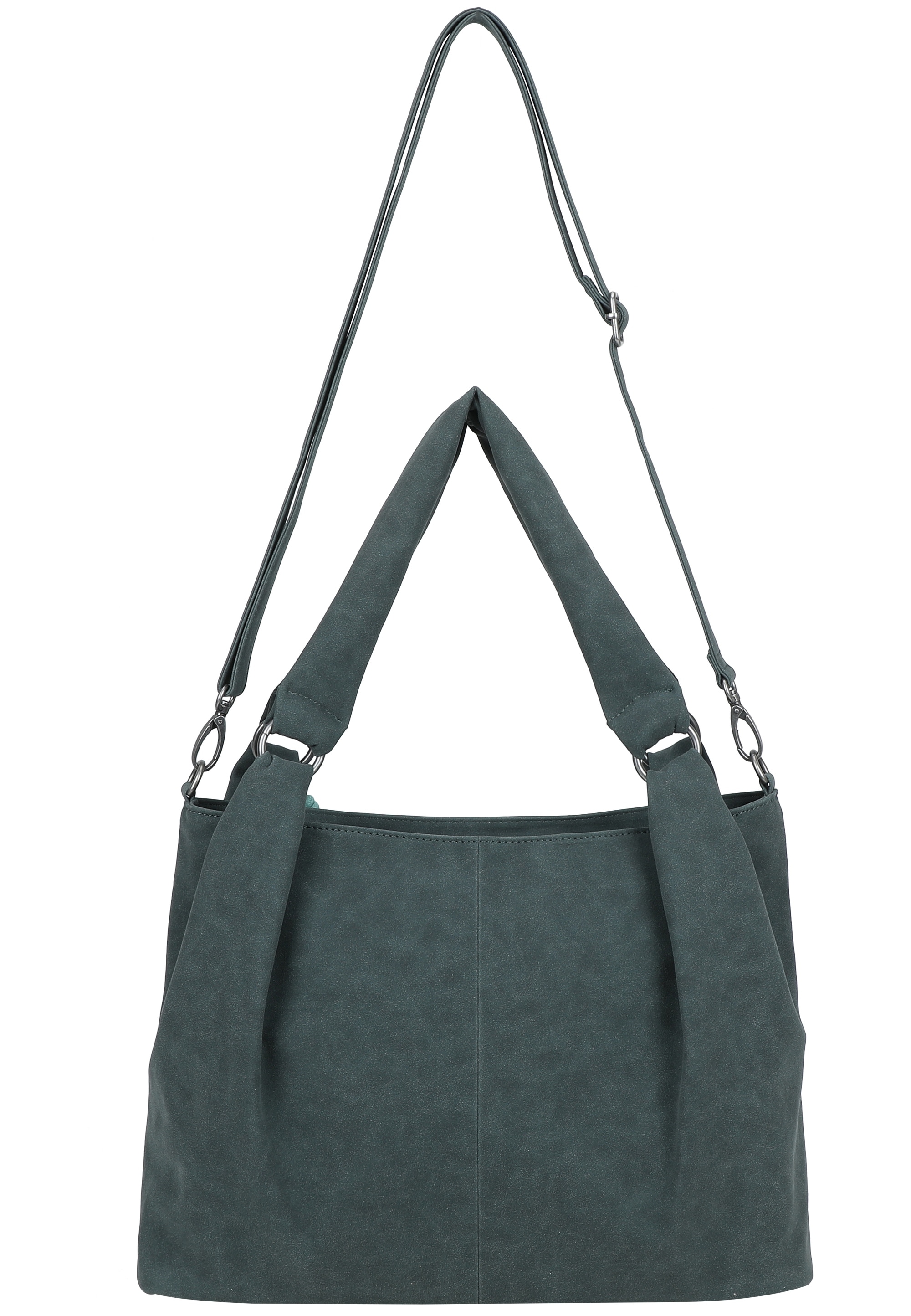 Fritzi aus Preußen Henkeltasche »Sue03 Suede Jacky Soft Dark Anthra« mit abnehmbarer Makramee-Schnur