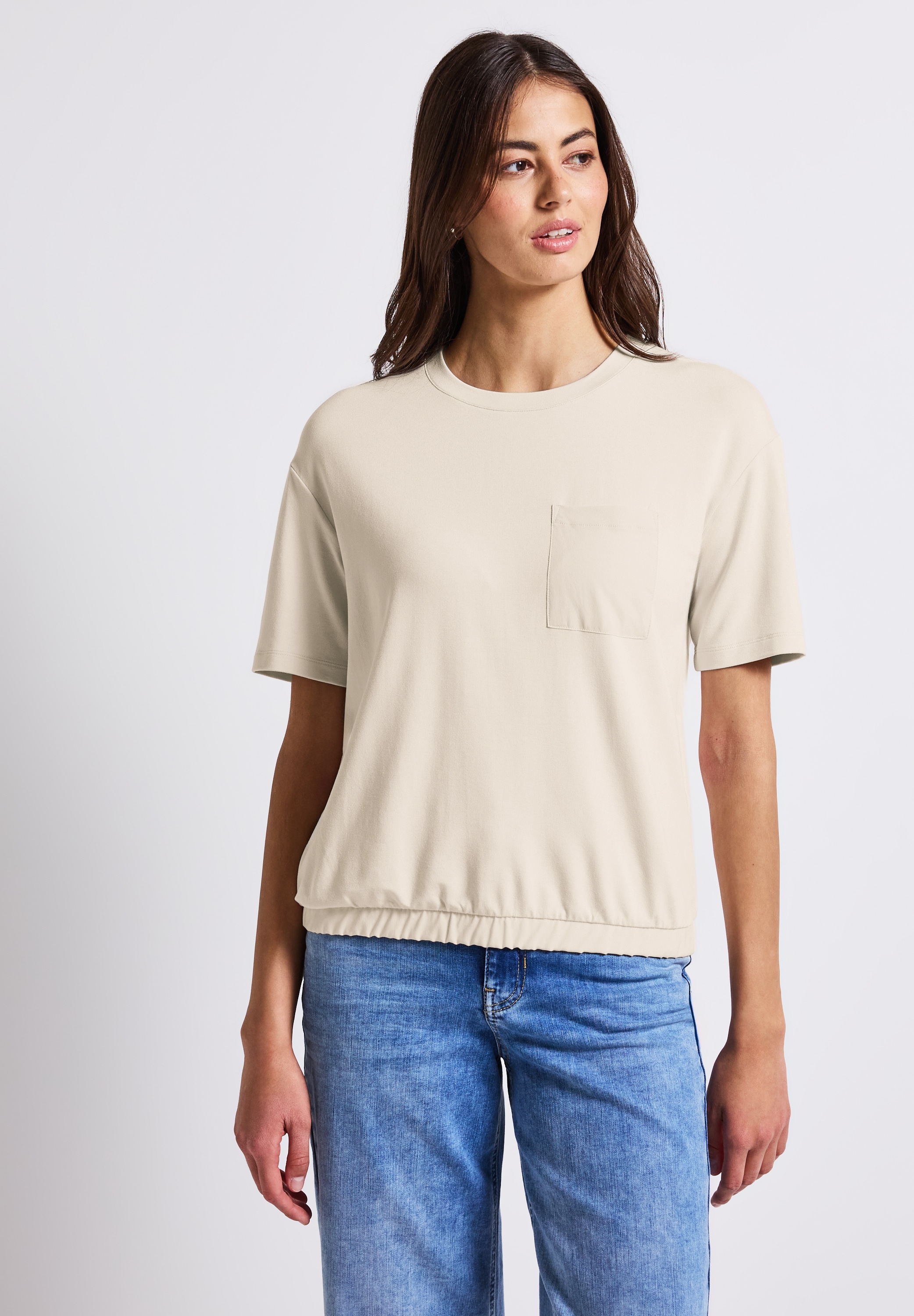 STREET ONE T-Shirt, aus elastischem Materialmix günstig online kaufen