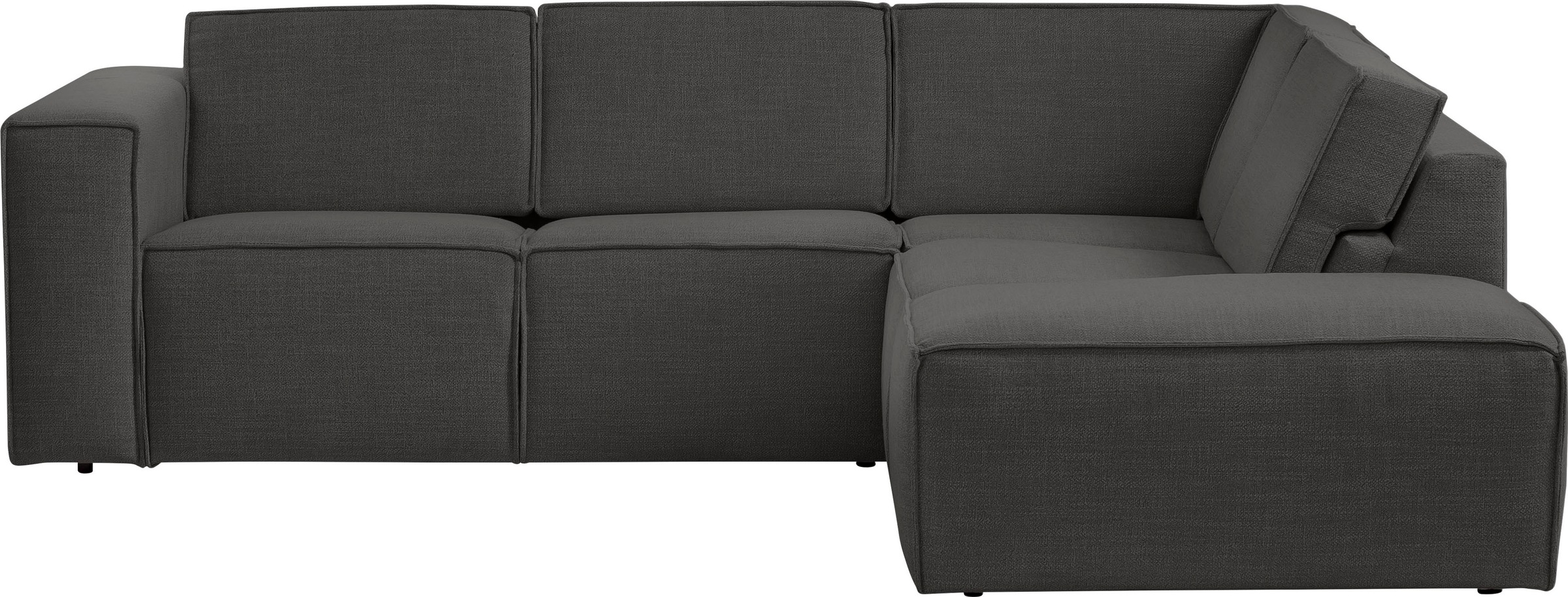 TRENDMANUFAKTUR Ecksofa »Dice mit Sitztiefenverstellung und Kaltschaumpolsterung«, hoher Sitzkomfort, aktuelle Kedernaht, L-Form