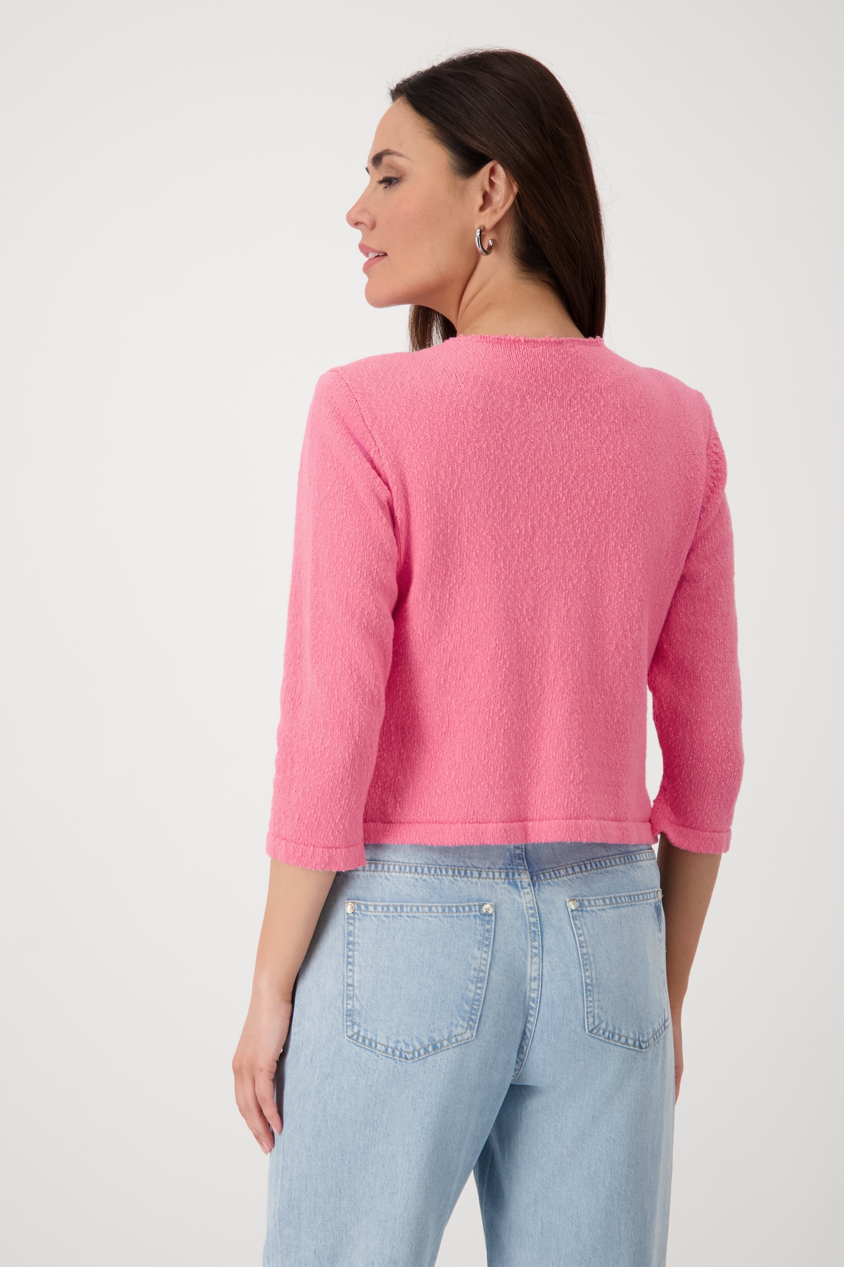 Monari Strickjacke »Jacke Basic Strick Flamme«, Mit Rundhalsausschnitt