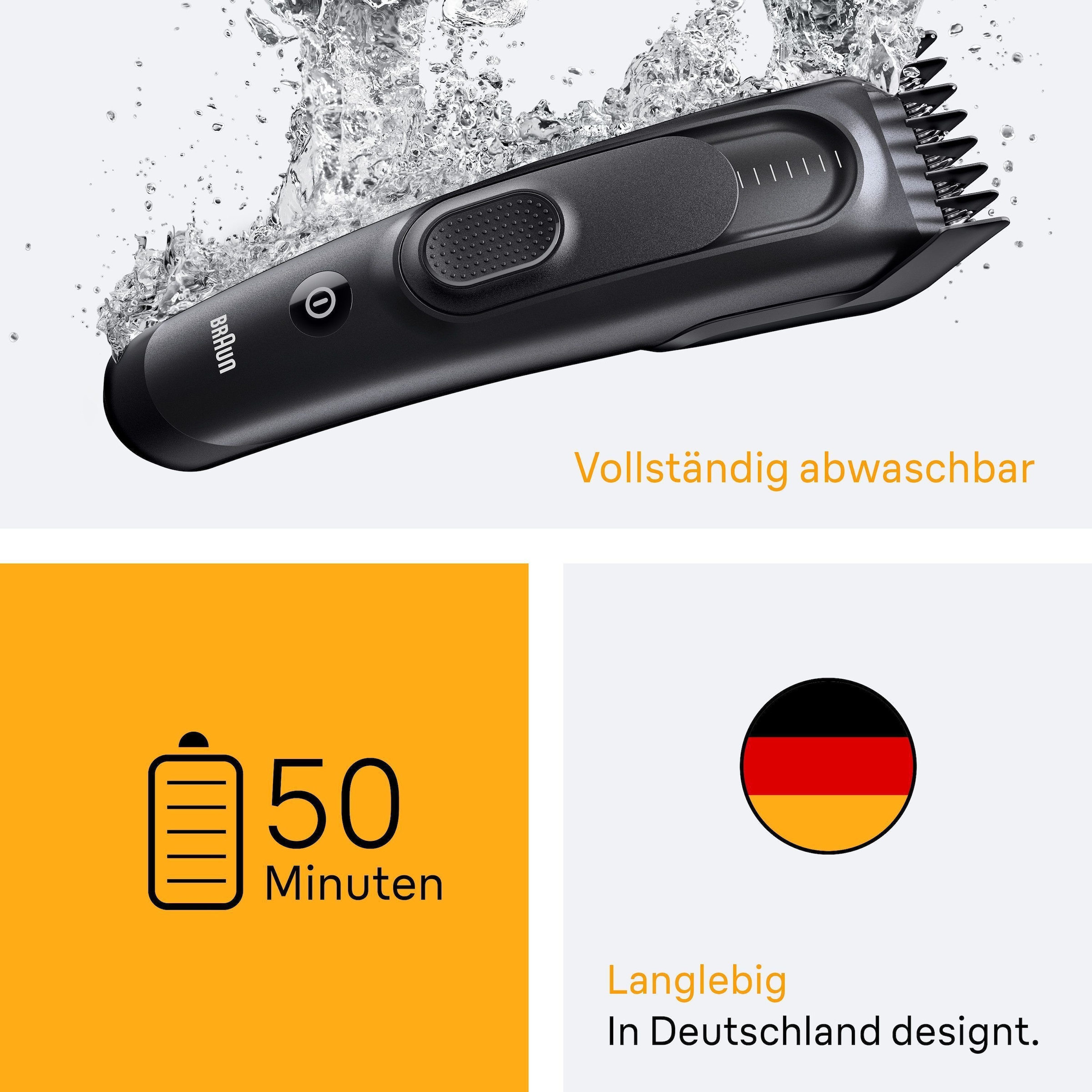 Braun Haarschneider »Haarschneider HC5530«, Lebenslang scharfe Klinge, 17 Längeneinstellungen, 50 Min Laufzeit