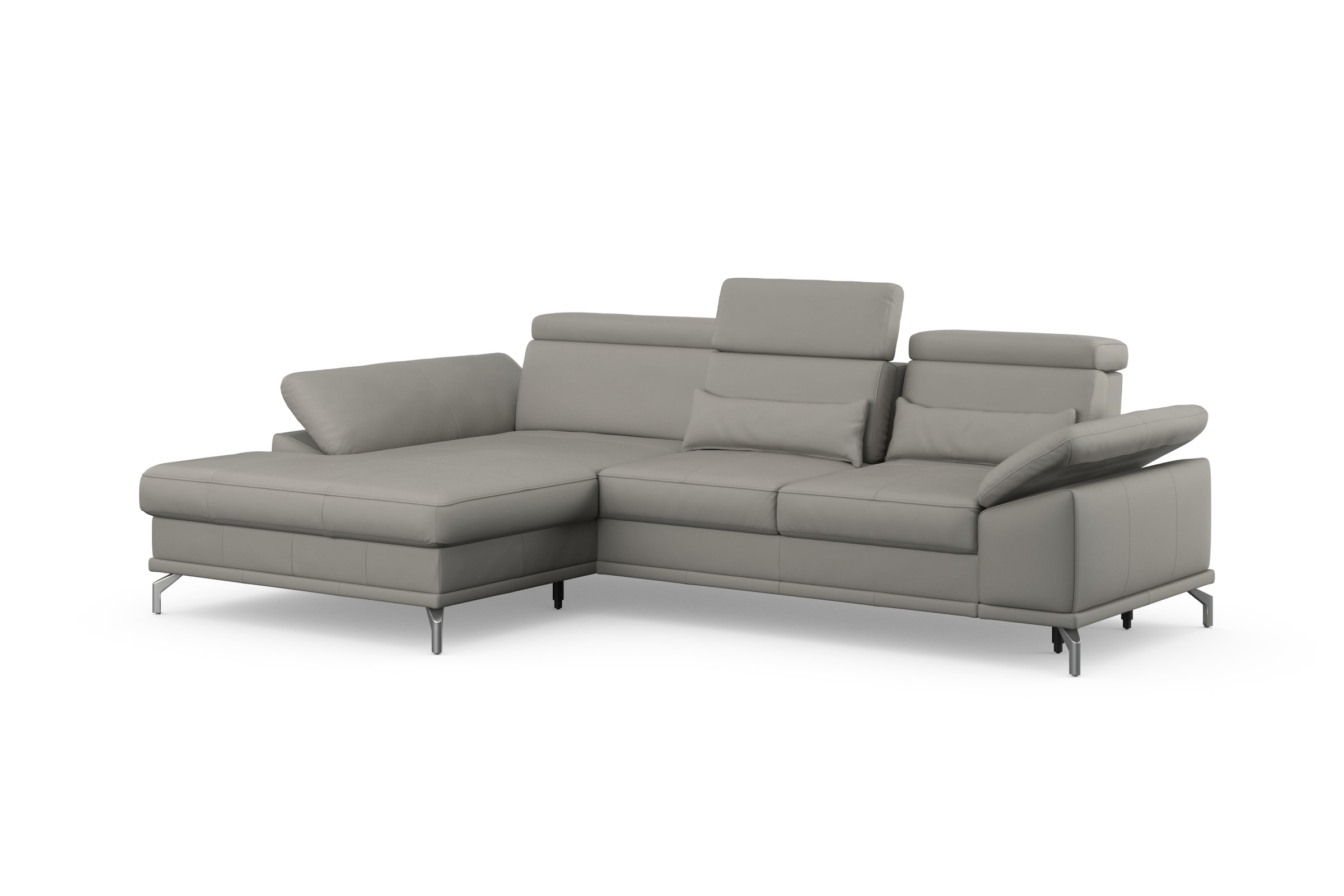 sit&more Ecksofa »Cabrio L-Form, mit Sitztiefenverstellung, Arm- und Kopfteilverstellung«, 2 Nierenkissen, Federkern, optional Bettfunktion und Stauraum