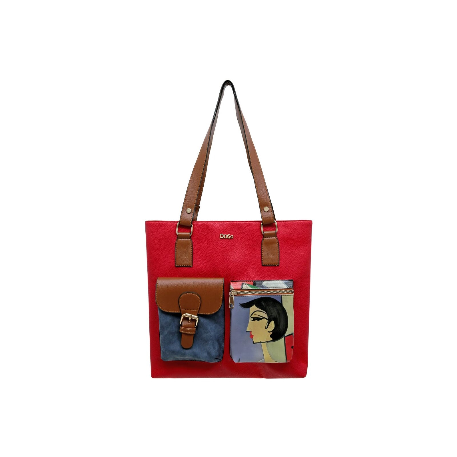 DOGO Umhängetasche "Multi Pocket Bag Cubic Faces Damen Handtaschen (Fashion günstig online kaufen