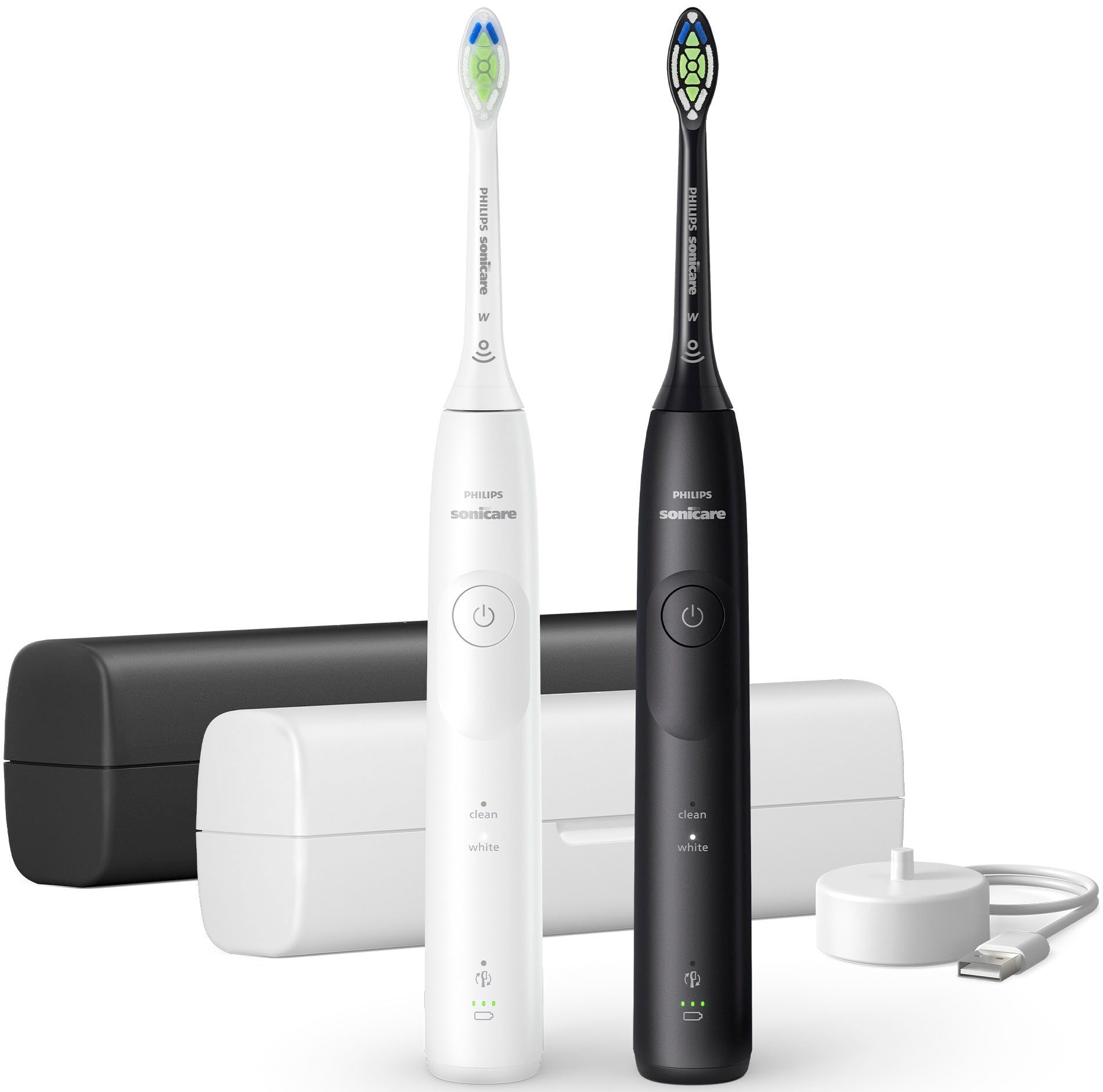 Philips Sonicare Elektrische Zahnbürste »Series 5500 HX7119/02«, 2 St. Aufsteckbürsten, mit Andruckkontrolle, 2 Putzeinstellungen, inkl. Reiseetui