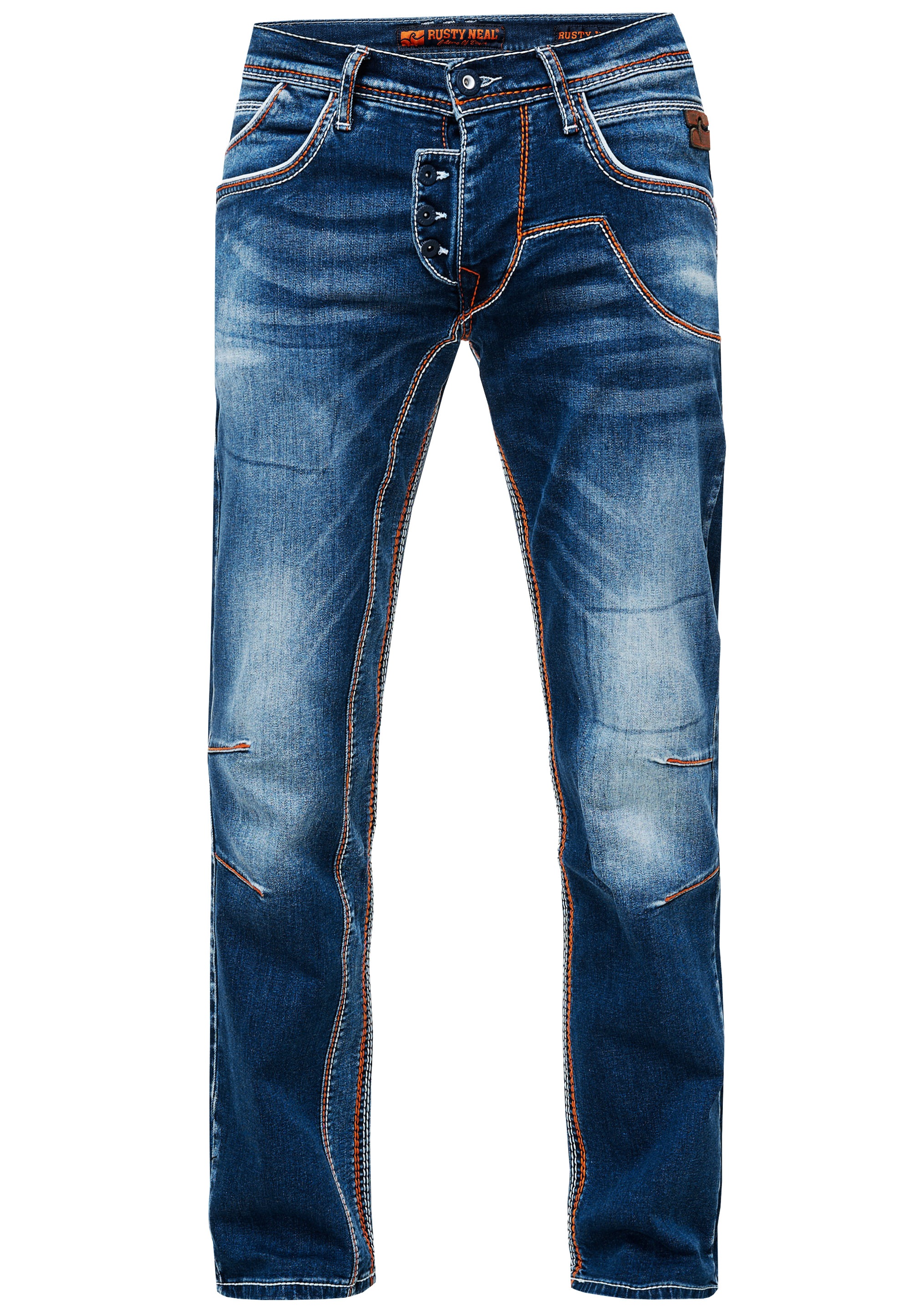 Rusty Neal Straight-Jeans »RUBEN 43«, mit auffälligen Ziernähten