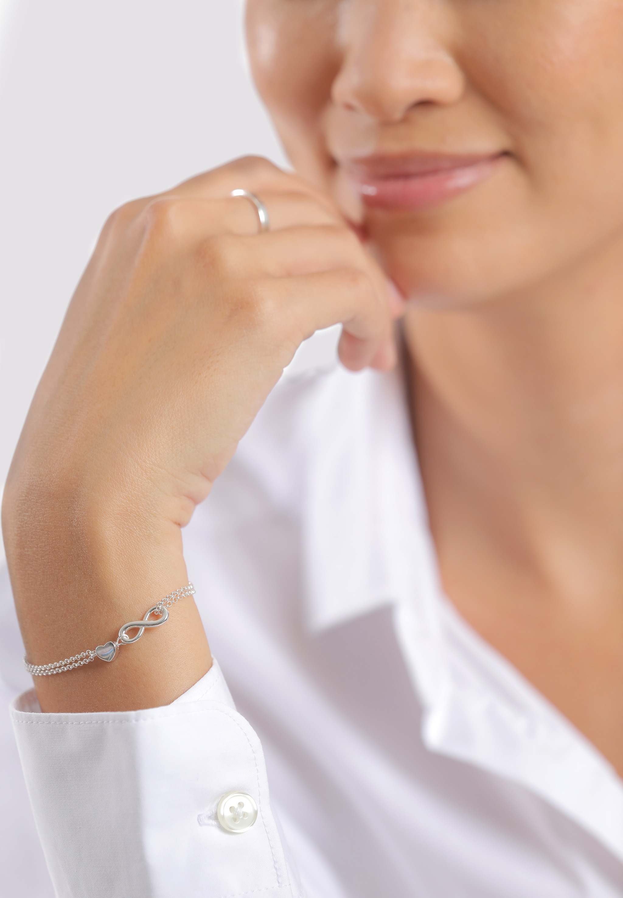 Elli Armband »Herz Unendlichkeit Infinity 925 Silber«