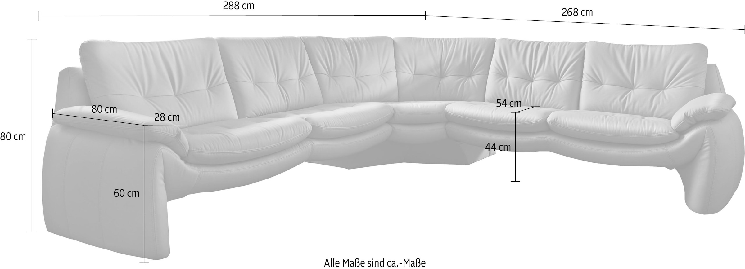 PLACES OF STYLE Ecksofa »Luna L-Form«, in einzigartiger Optik