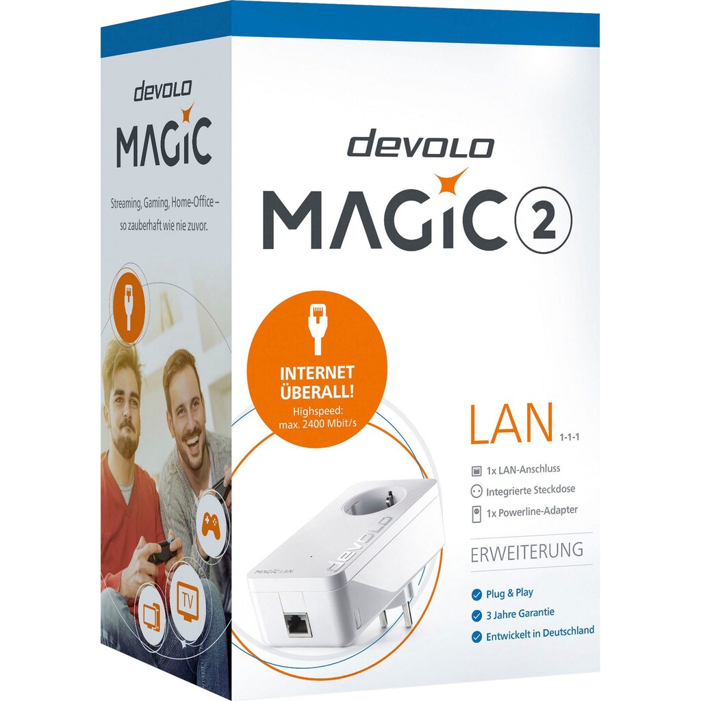 DEVOLO LAN-Router »Magic 2 LAN Ergänzung (2400Mbit, G.hn, 1x GbitLAN, Heimnetz)«