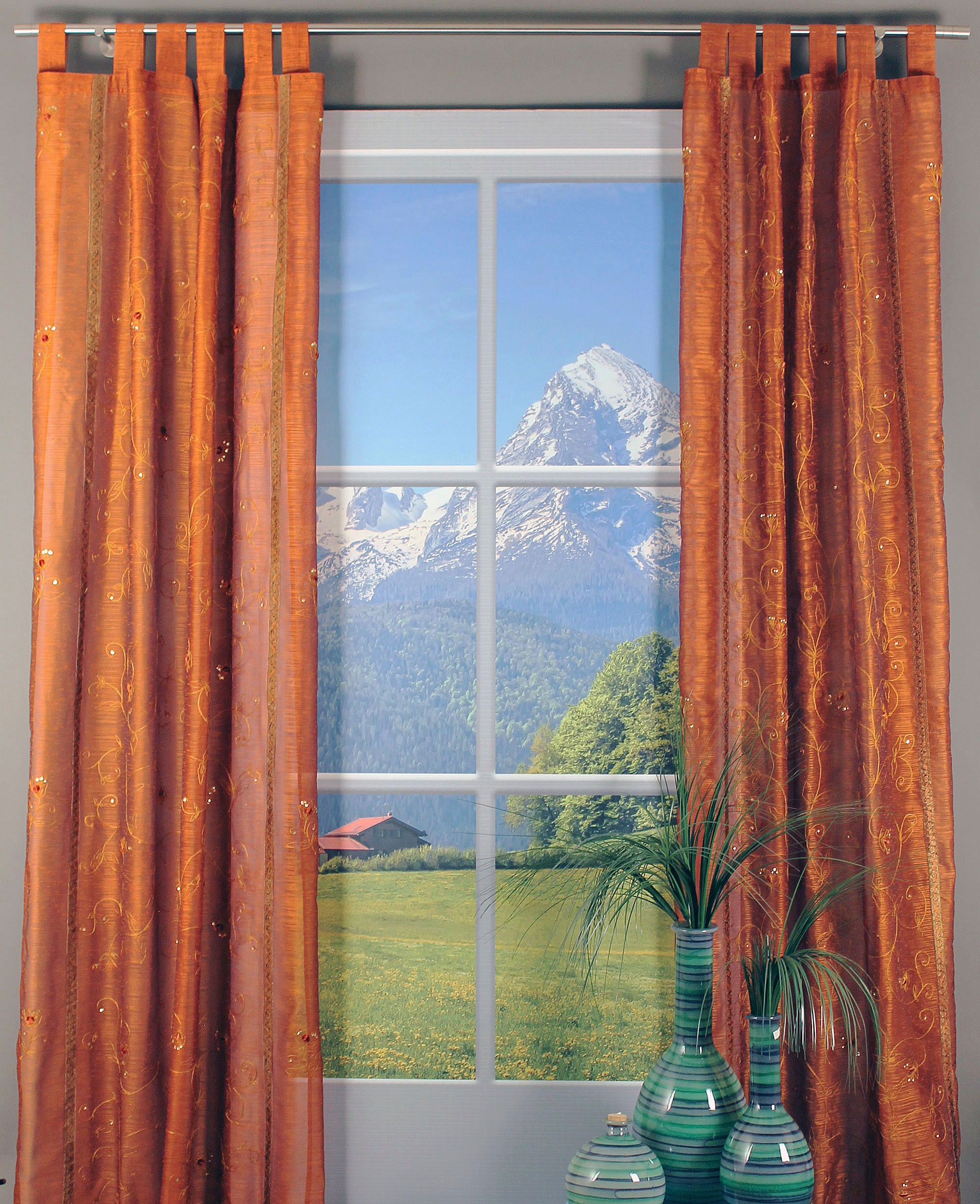 HOSSNER - ART OF HOME DECO Gardine "Zugersee" Schlaufen 1 Stk. tlg. Schlauf günstig online kaufen