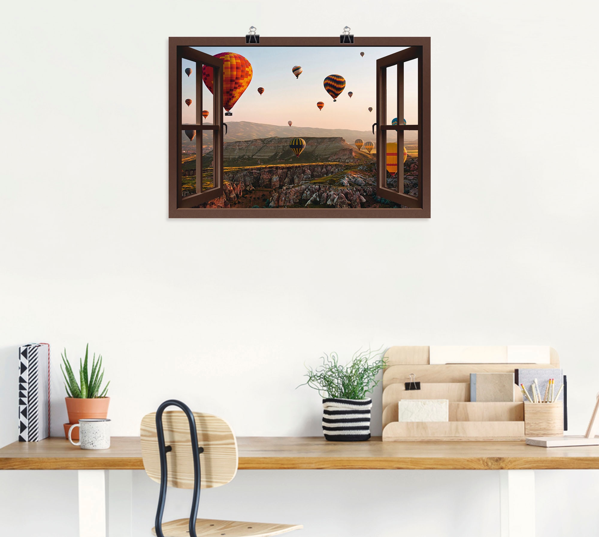 Artland Wandbild »Fensterblick Kappadokien Ballonfahrt«, Ballonfahren, (1 St.), als Leinwandbild, Poster, Wandaufkleber in verschied. Größen