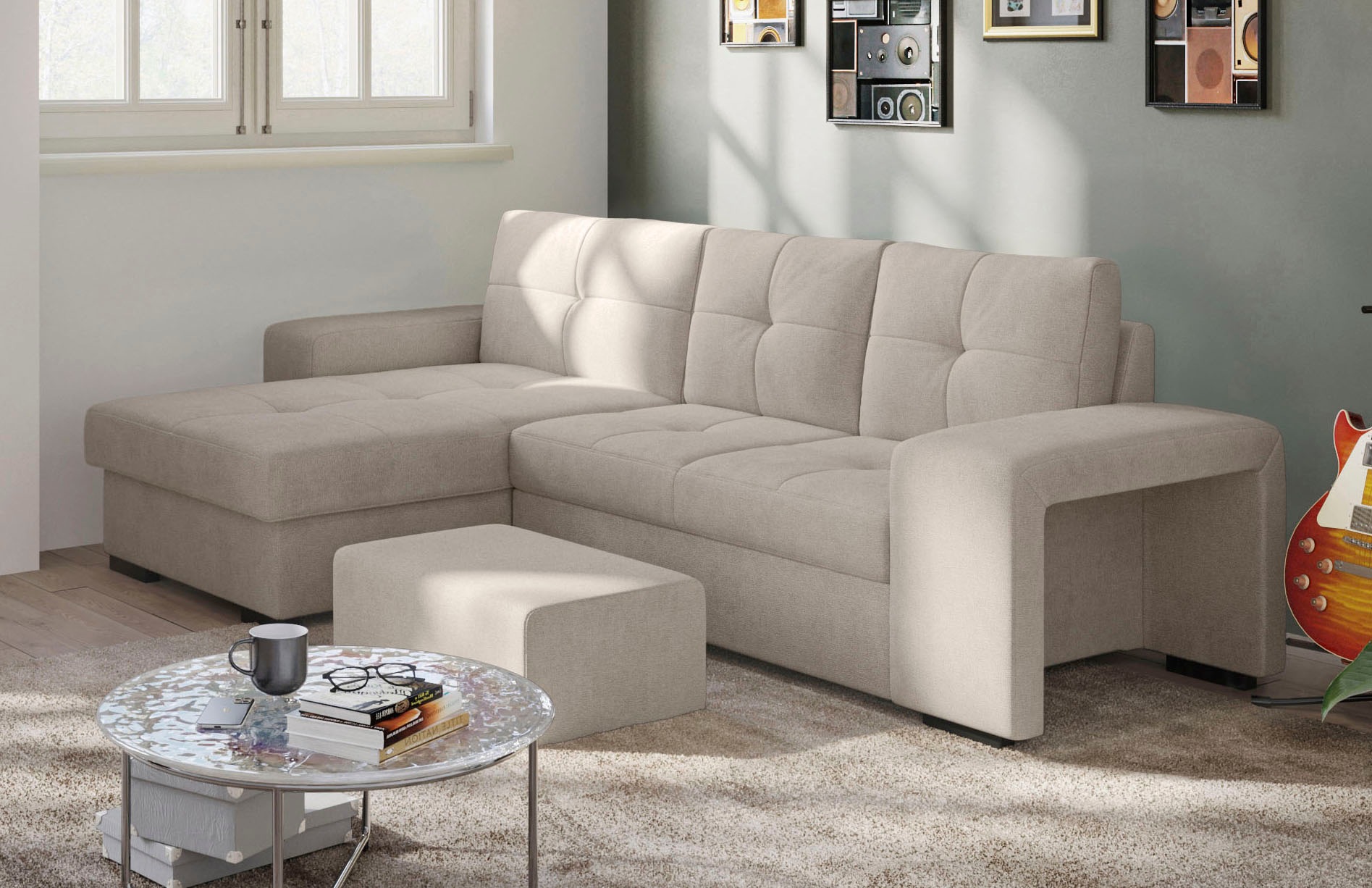 COTTA Ecksofa "Mattina L-Form", inkl. Hocker, wahlweise mit Bettfunktion un günstig online kaufen