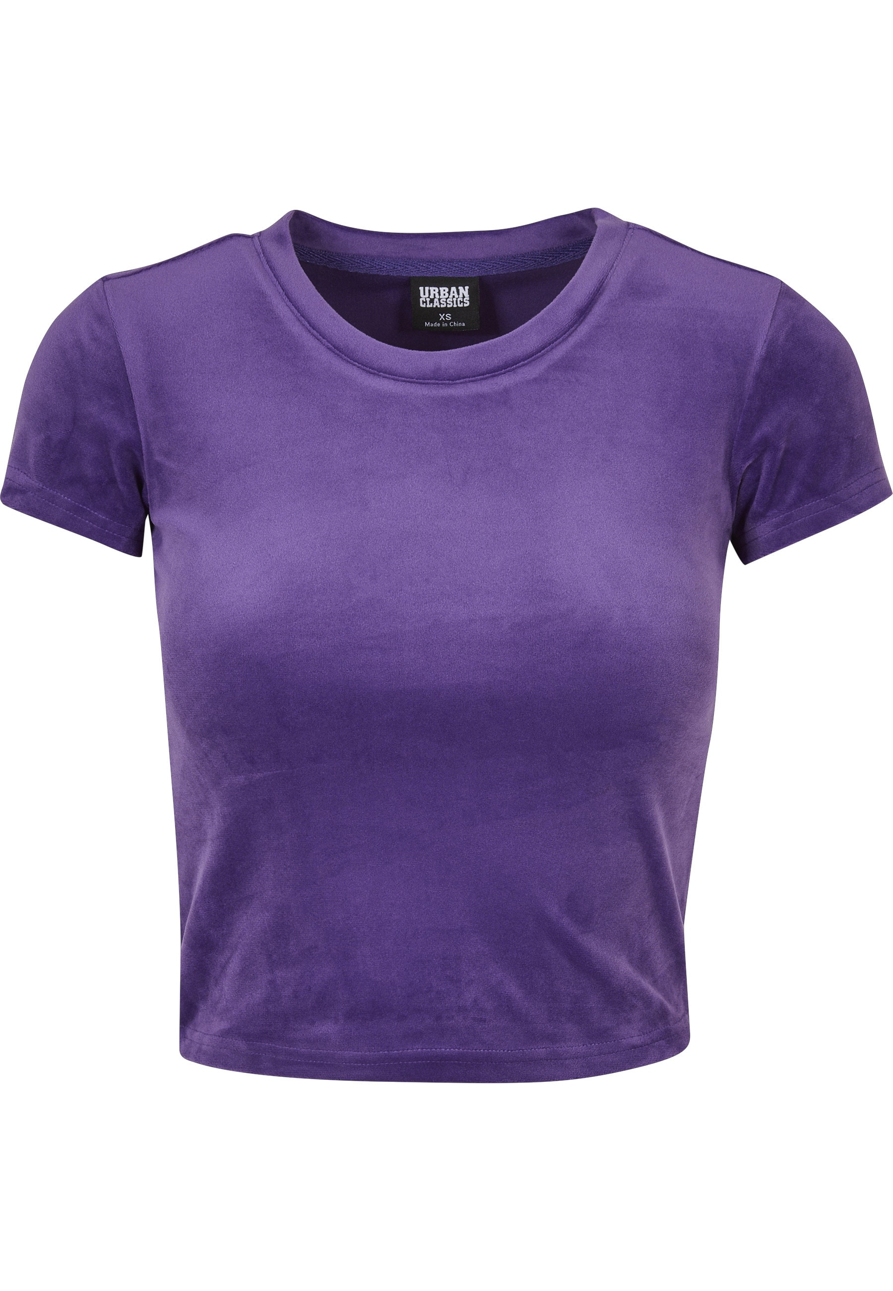URBAN CLASSICS Kurzarmshirt "Urban Classics Damen Ladies Short Velvet Tee" günstig online kaufen